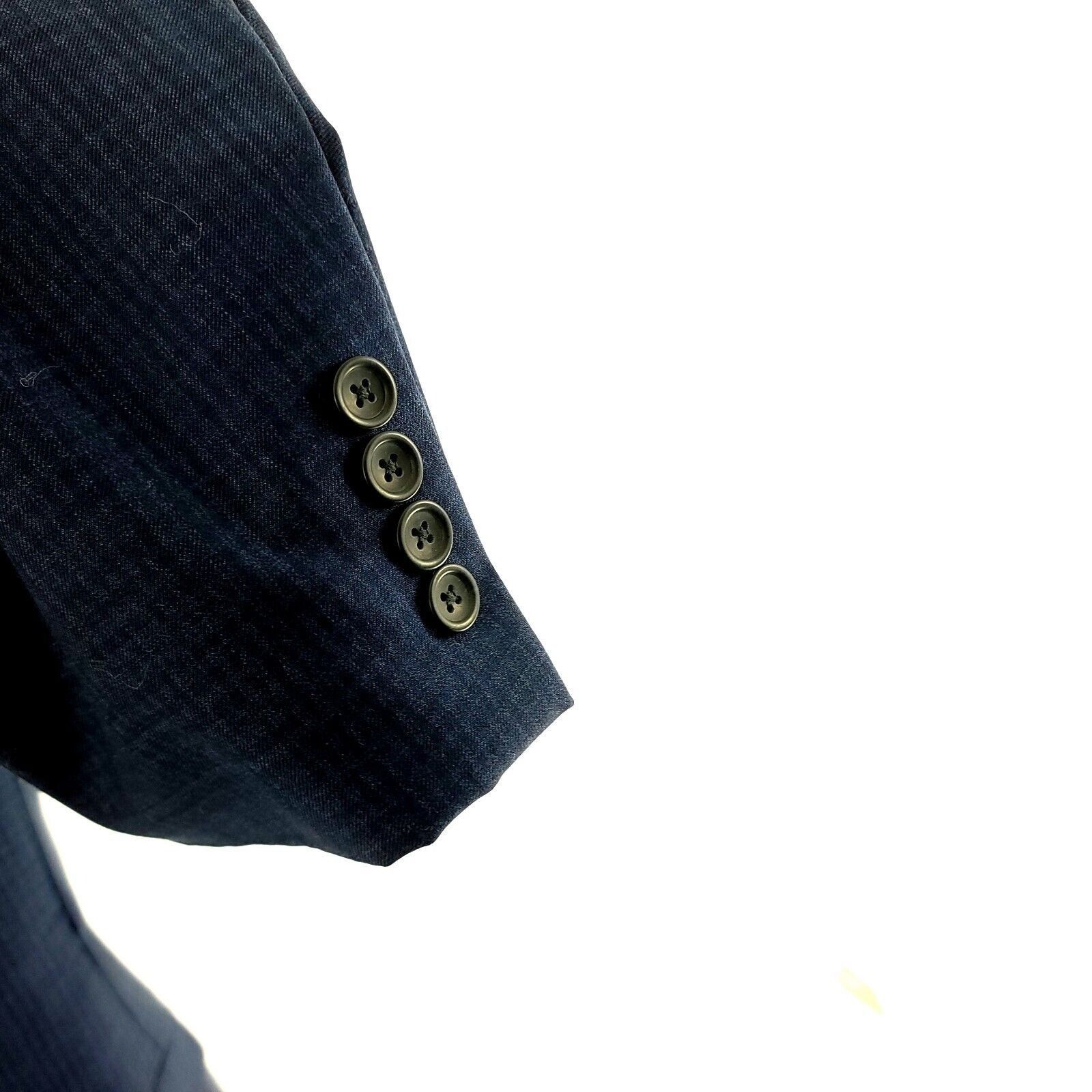 Joseph & Feiss Joseph & Feiss Gold Blue Plaid Wool 2 Button Blazer 46L Tagg Size 46L - 4 Thumbnail