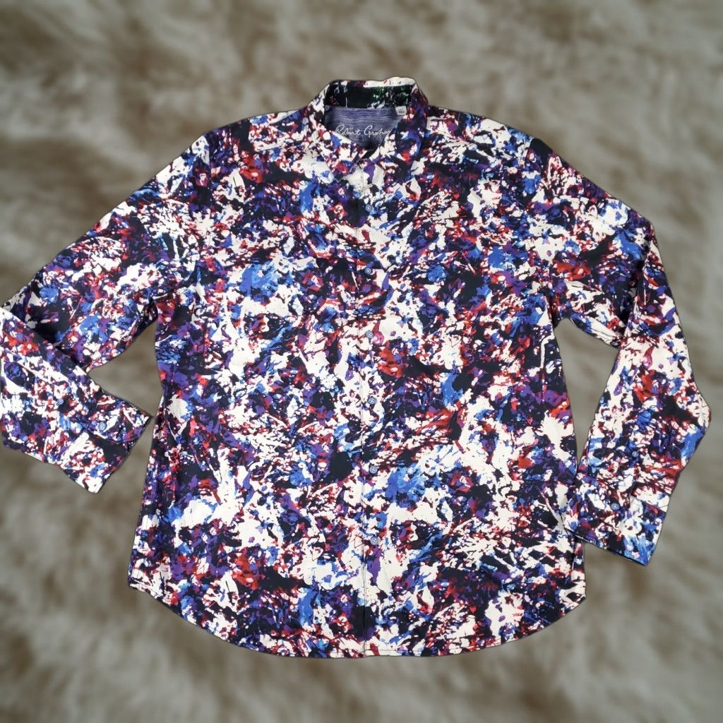 Robert Graham Robert Graham Button-Up Shirt Mens 2XL Blue Abstract Classic Fit Button Up Sleeve Long Sleeve Collared Casual Formal Workwear Blue 2XL Mens Size US XXL / EU 58 / 5 - 1 Thumbnail