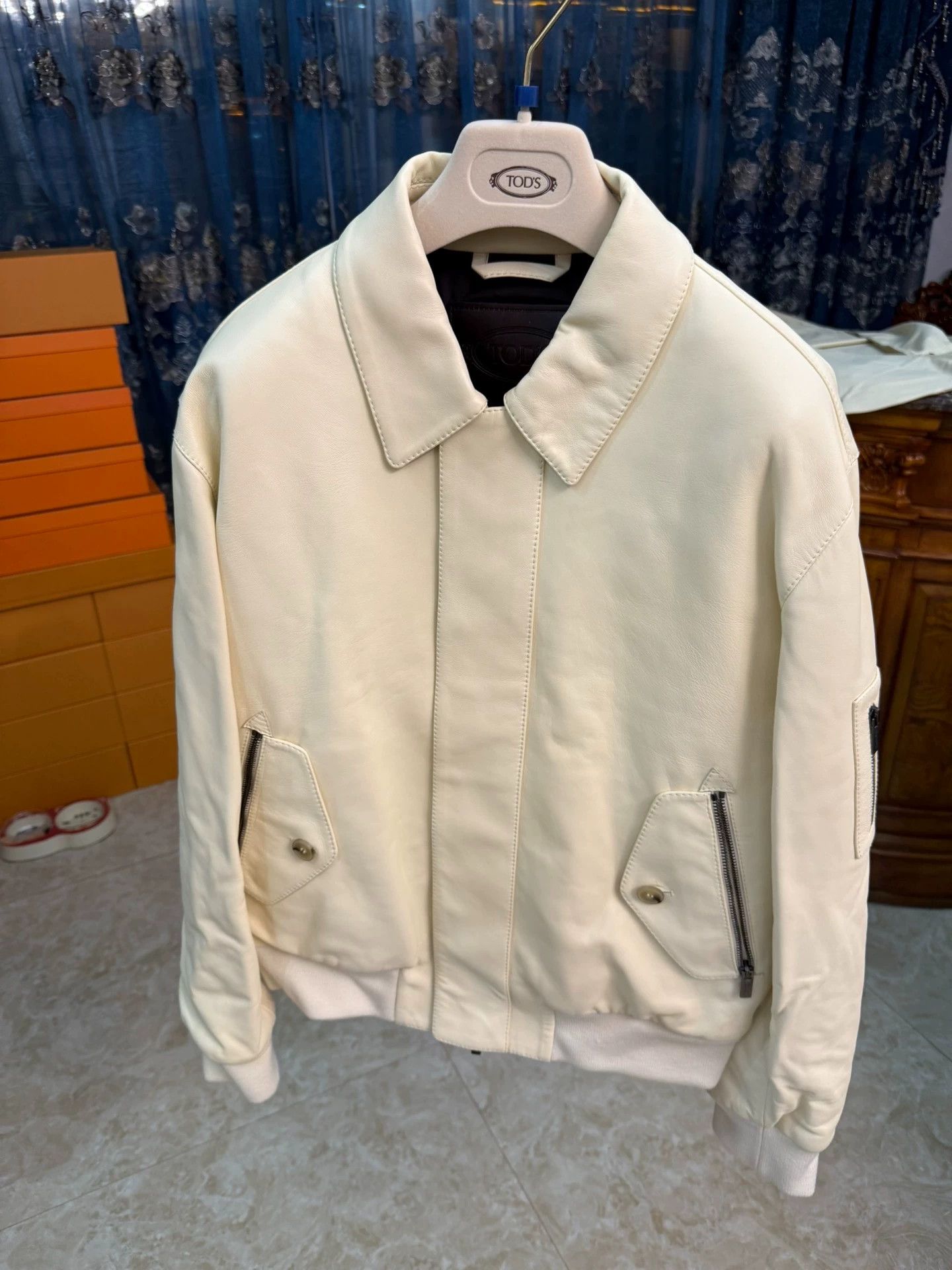 Tod's TOD'S Men's Leather Jacket 48 (New - Tags Removed) Size US M / EU 48-50 / 2 - 1 Thumbnail