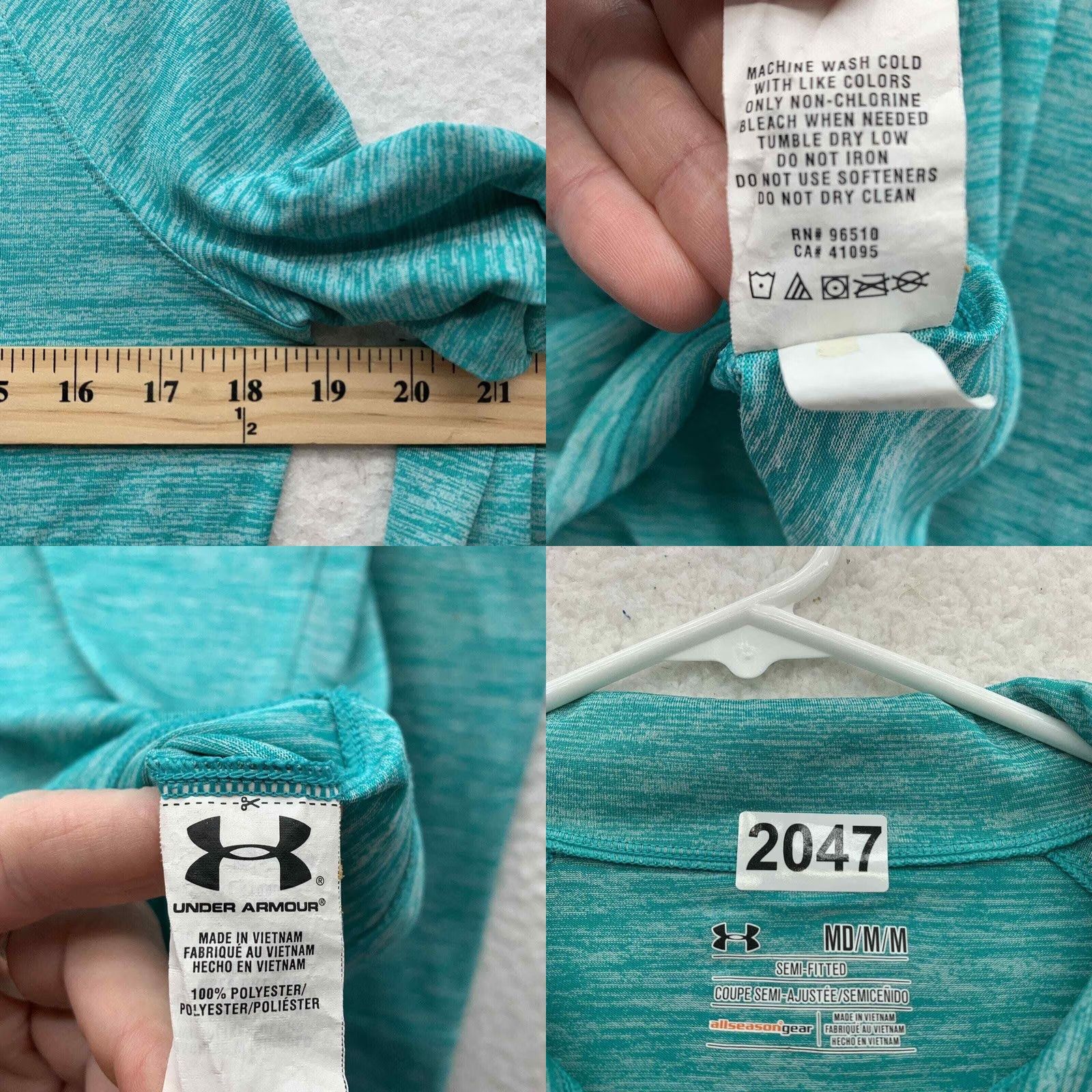 Under Armour Under Armour Jacket Womens Medium M Heather Aqua Green All Season Thin Semi Fit Size M / US 6-8 / IT 42-44 - 8 Thumbnail