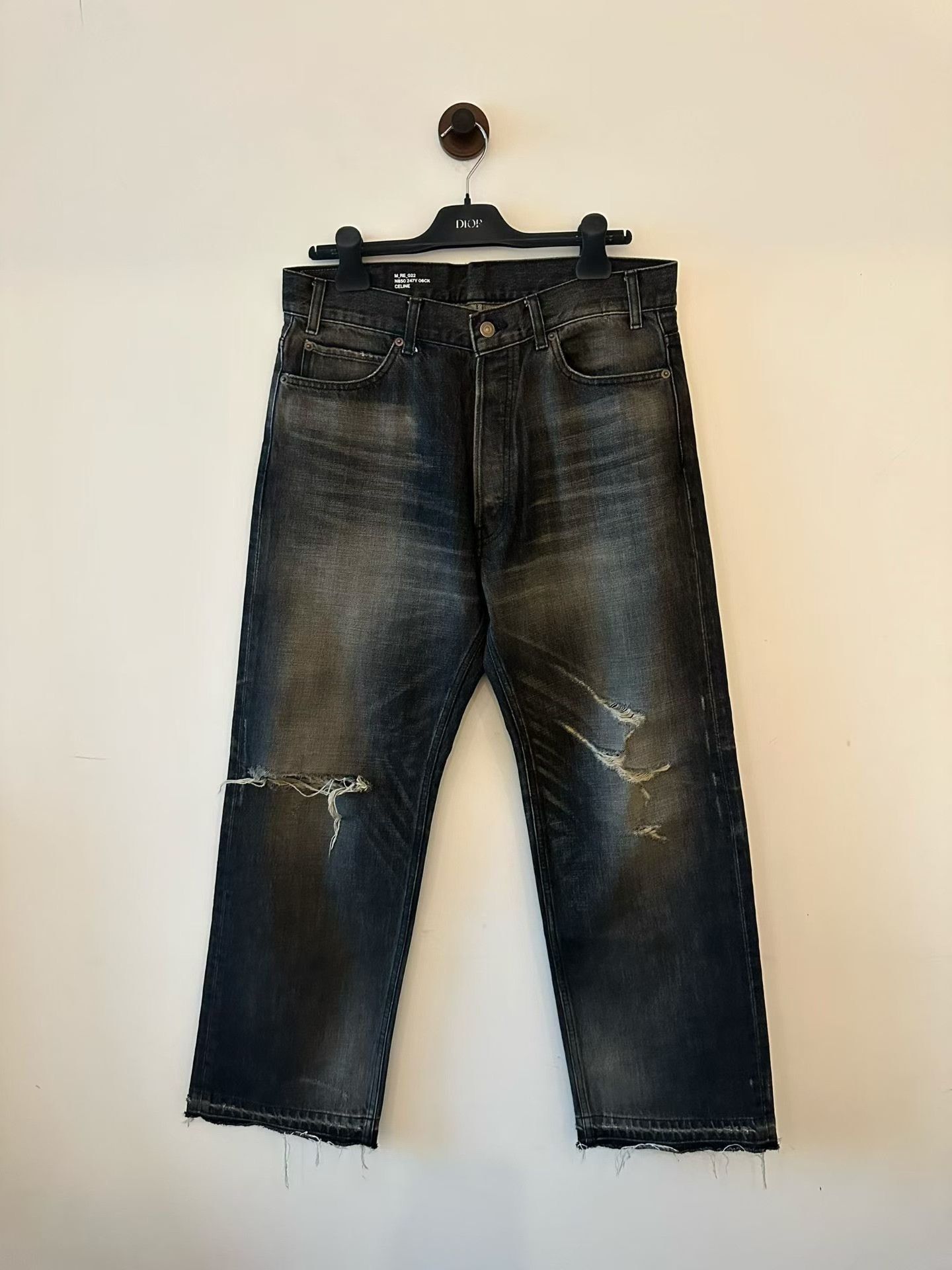Celine Celine Wesley Distressed Straight Jeans Size US 32 / EU 48 - 1 Thumbnail