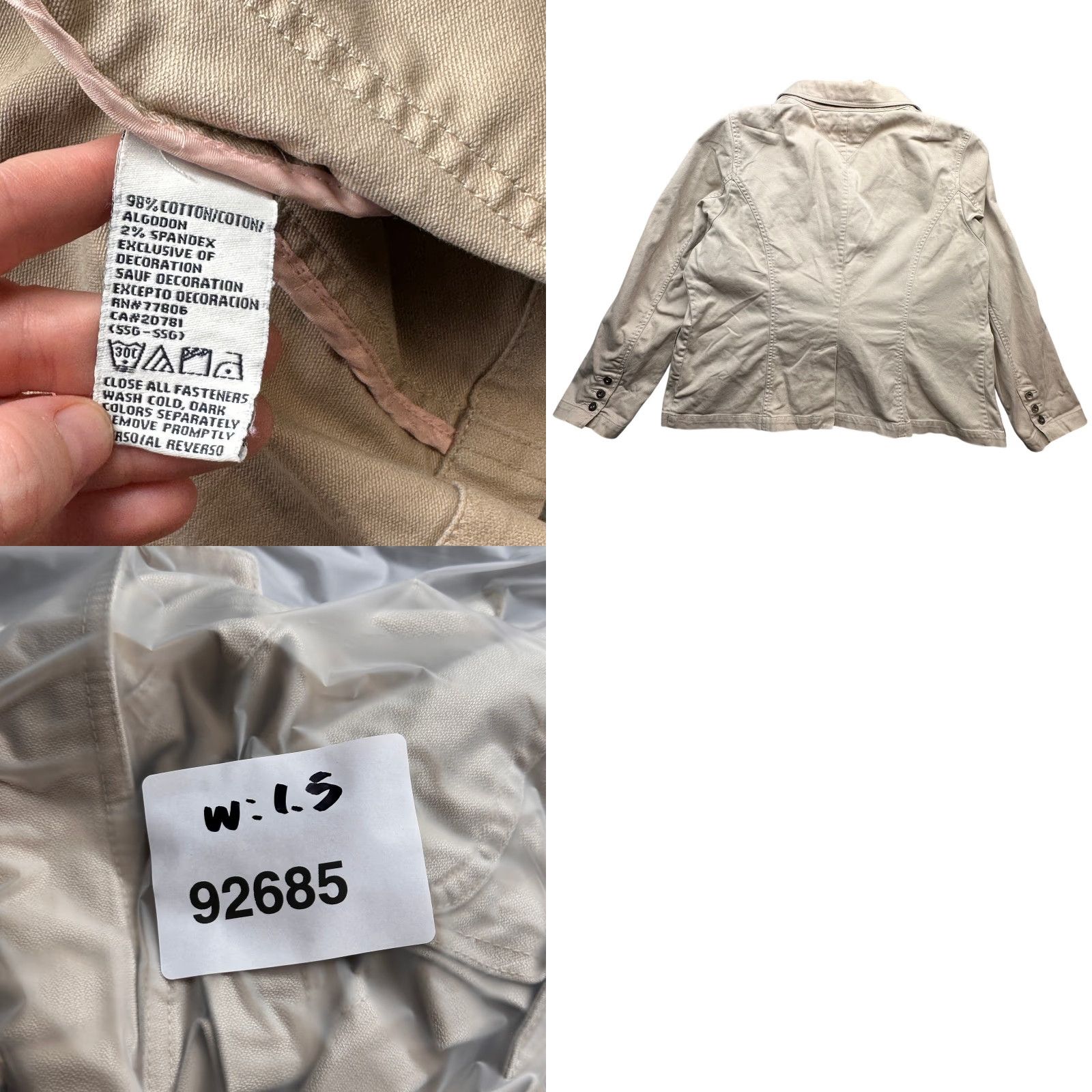Tommy Hilfiger Tommy Hilfiger Blazer Coat Beige 18W XXL Long Sleeve Button Woman Stretch Overcoat Formal Casual Fall Spring Winter Jacket/Coat Size XXL / US 16-18 / IT 52-54 - 8 Thumbnail
