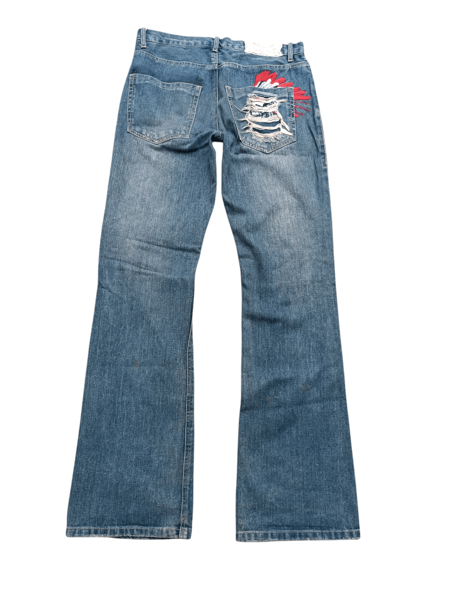 Japanese Brand Flare Distressed Jeans Antful Nylaus Embroidery Jeans Size US 32 / EU 48 - 4 Thumbnail