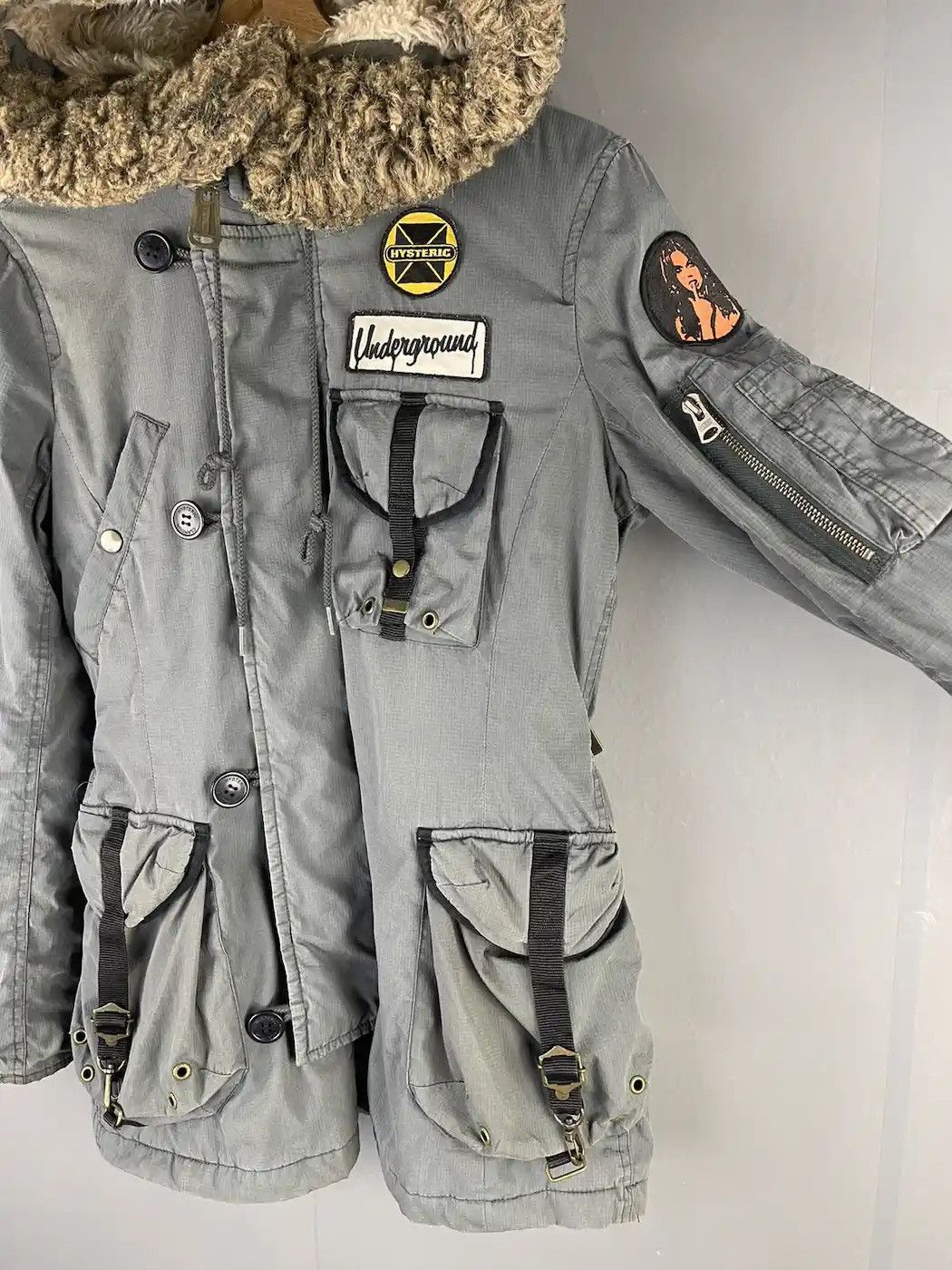 Hysteric Glamour 🔥Hysteric Glamour Multipocket Faux Fur Hoodie Jacket Size M / US 6-8 / IT 42-44 - 5 Thumbnail