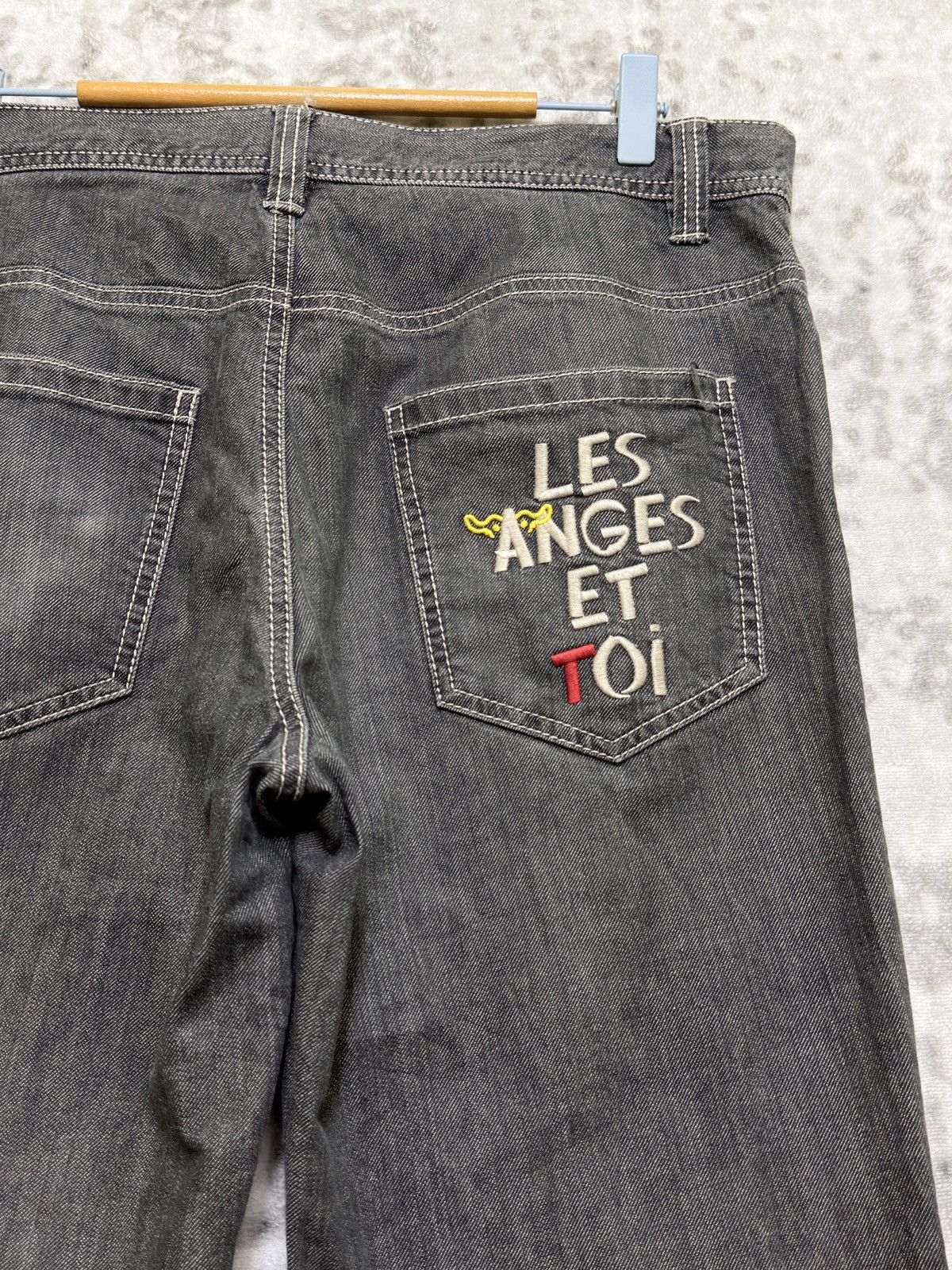 Jean Charles De Castelbajac Castelbajac Embroidered Back Pocket Denim Y2K Straight Fit Size US 33 - 11 Thumbnail