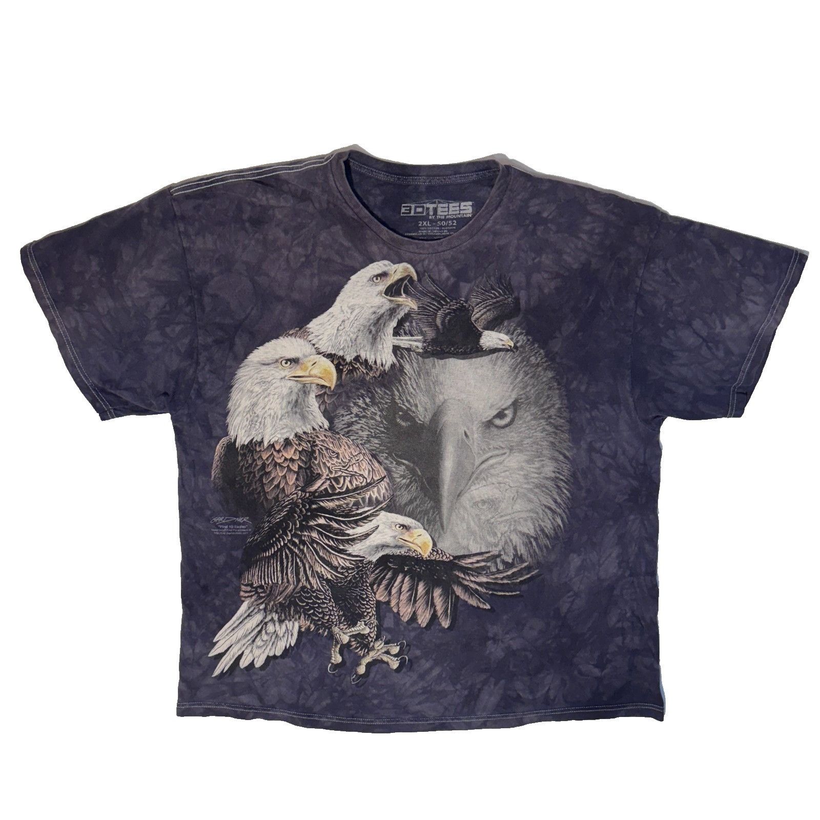 The Mountain 3D Tees Y2K American Bald Eagle AOP Tie-Dye Print TShirt 2XL Size US XXL / EU 58 / 5 - 1 Thumbnail