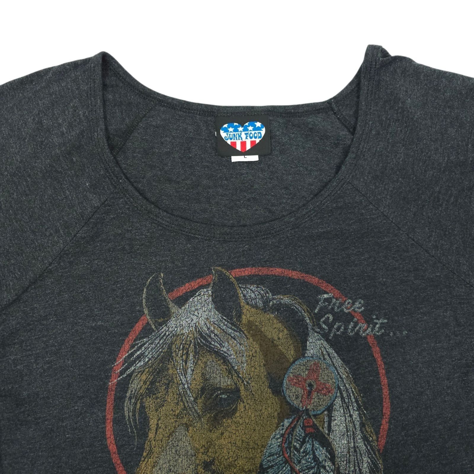 Other Junk Food Clothing Free Spirit Graphic Tee Size L Horse Gray Size L / US 10 / IT 46 - 10 Thumbnail