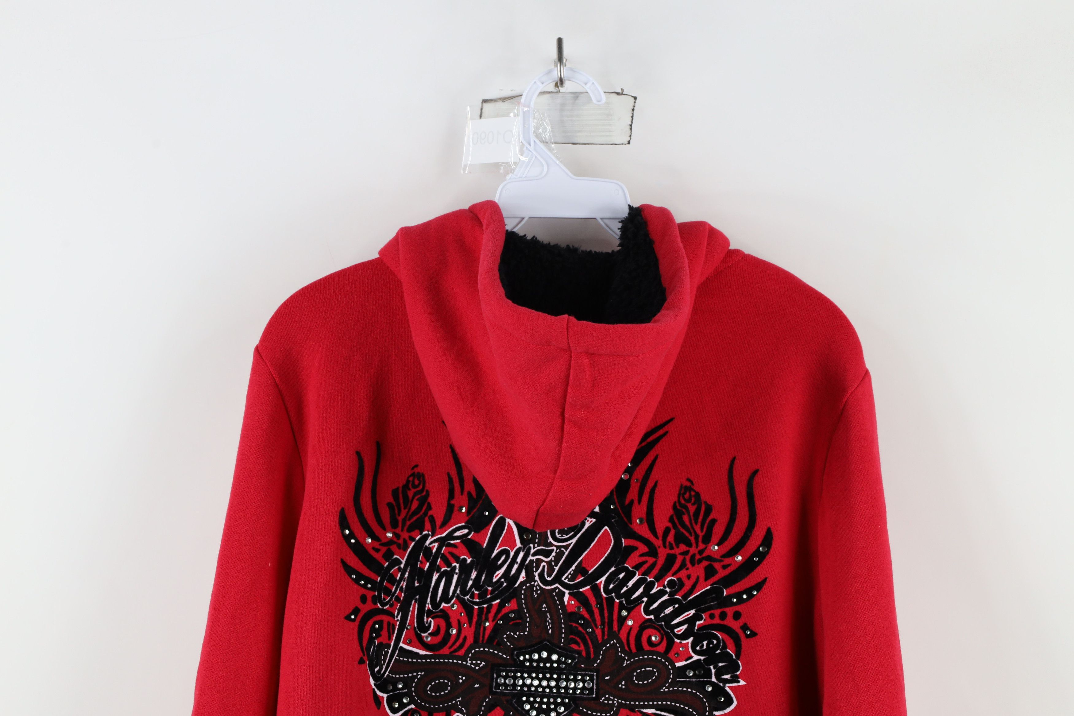 Harley Davidson × Vintage Vintage Y2K Harley Davidson Rose Sequin Full Zip Hoodie Size L / US 10 / IT 46 - 14 Thumbnail
