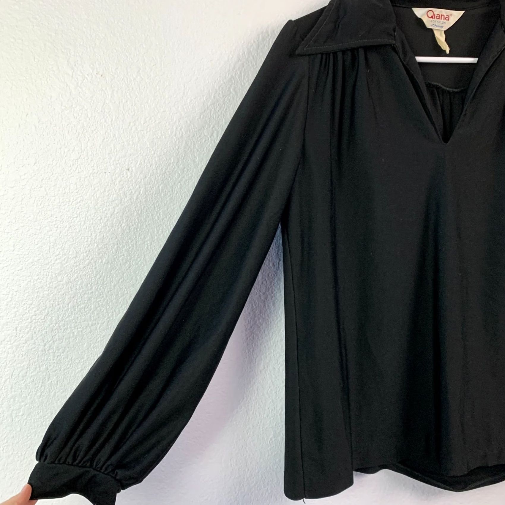 JCPenney VINTAGE JC Penney Qiana Black Blouse Super Wide Leg Pants Outfit Size 12 1960s Mod GoGo Womens Size XL / US 12-14 / IT 48-50 - 3 Thumbnail