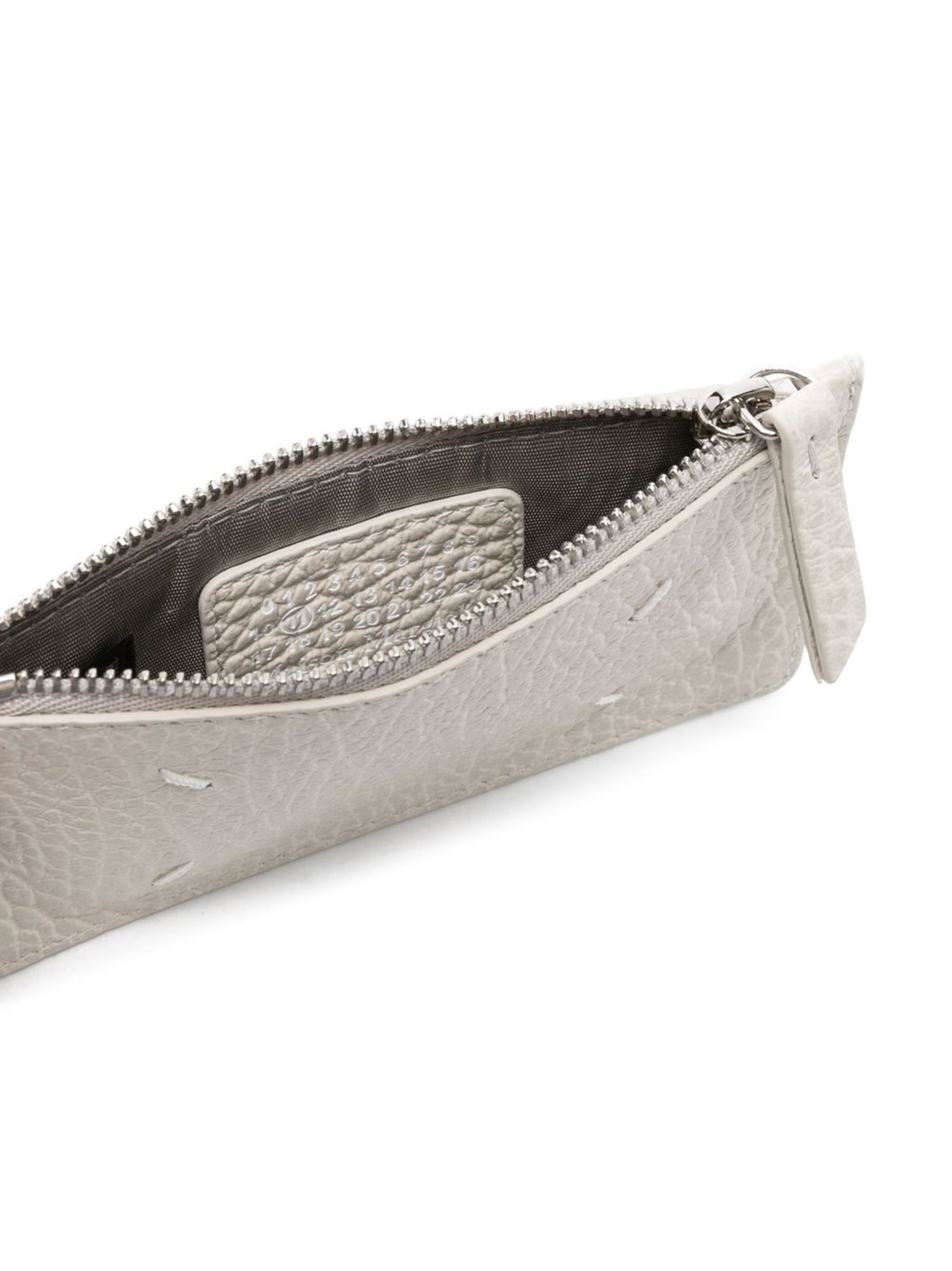 Maison Margiela o1s22i1n1124 Size: OS / Leather Zipped Cardholder in Beige Size ONE SIZE - 3 Thumbnail