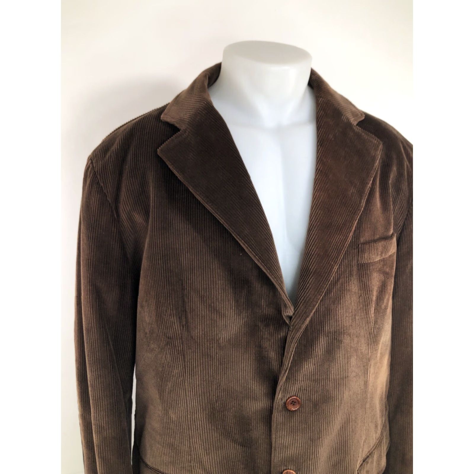 Vintage Beretta Blazer Shirt Corduroy Belted Back Elbow Patch Jacket 52 Brown Men Size 52R - 2 Thumbnail