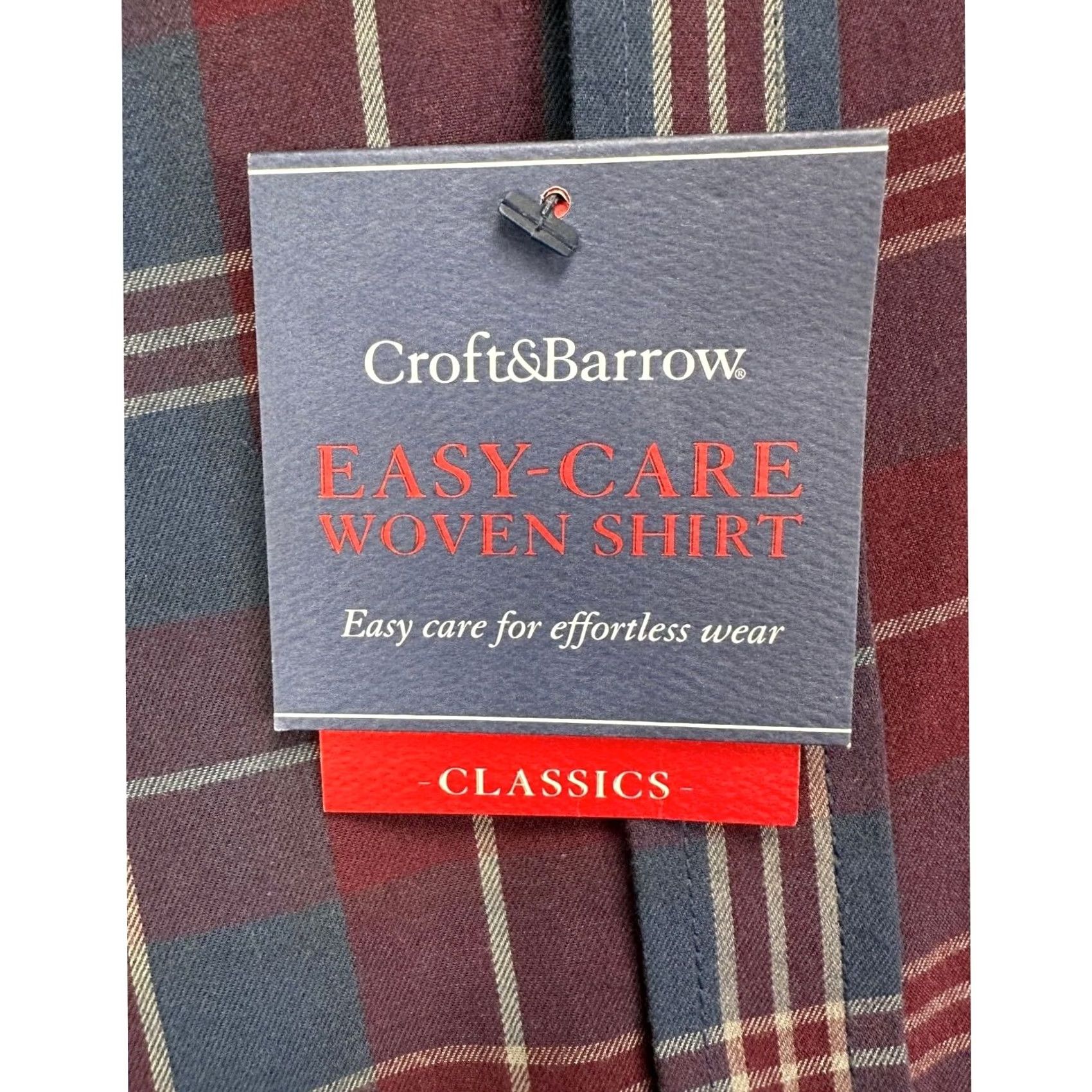 Croft & Barrow VINTAGE Croft & Barrow Shirt Mens Large Woven Blue Tartan Plaid Easy-Care Button-Down NEW Size US L / EU 52-54 / 3 - 6 Thumbnail