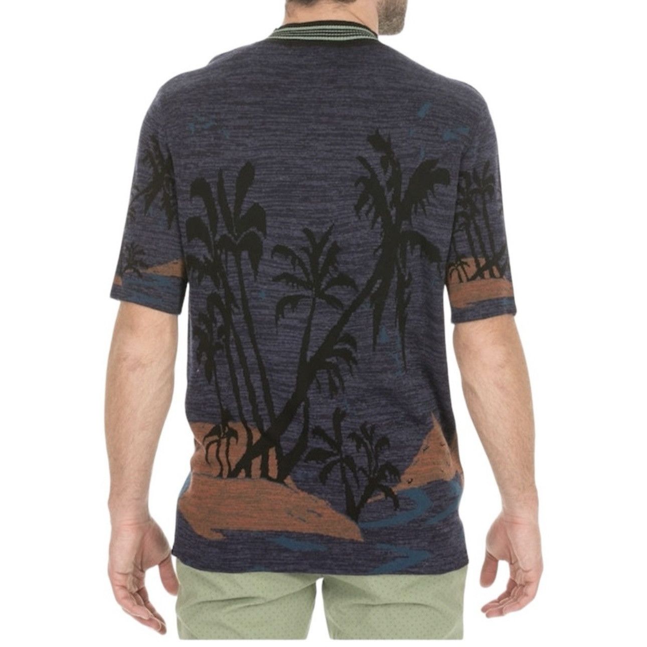 Scotch & Soda Scotch & Soda short-sleeve jacquard knit palm print t-shirt Size US L / EU 52-54 / 3 - 9 Thumbnail