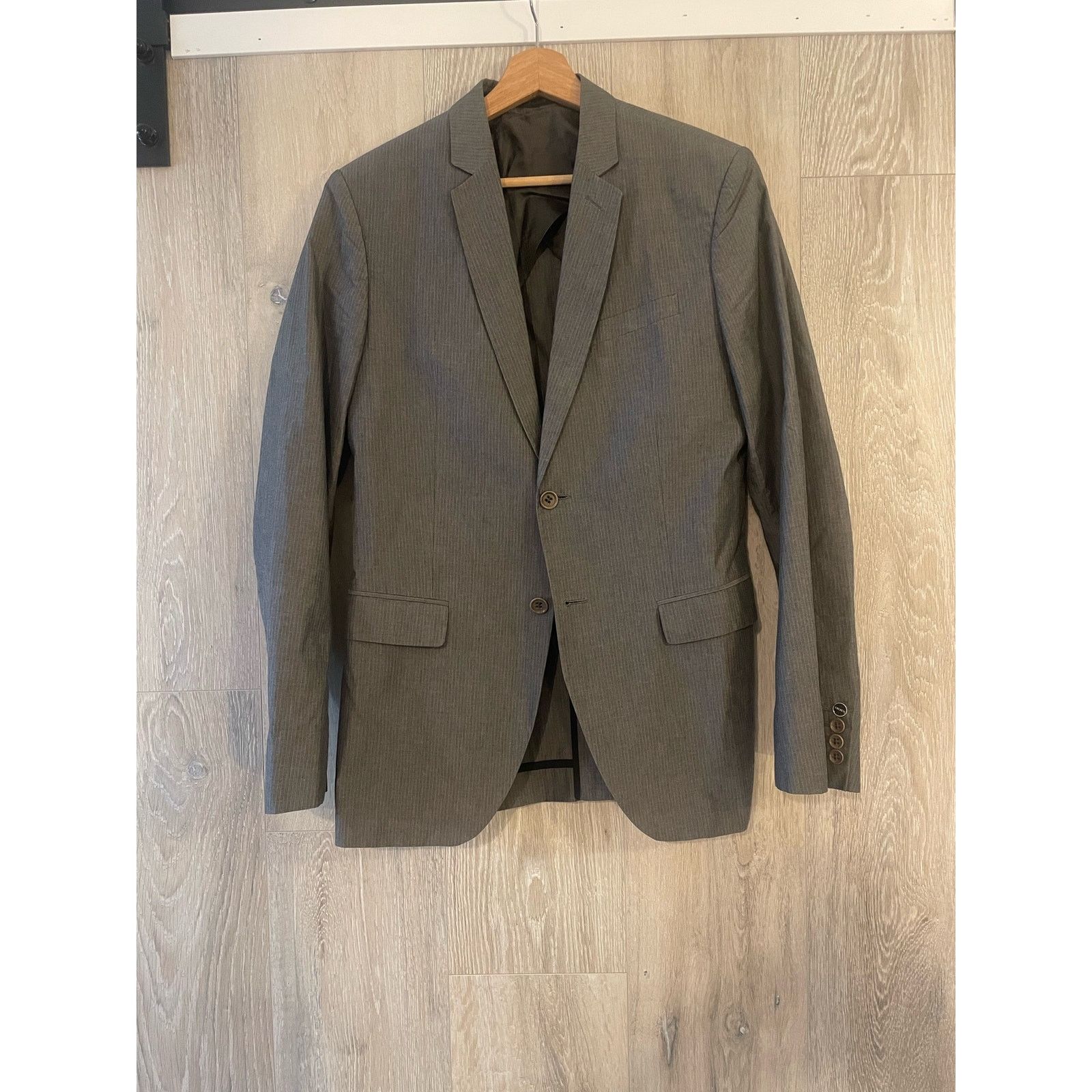IKKS Ikks- pin Stripe Blazer / size 38R / Gray Size 38R - 1 Thumbnail