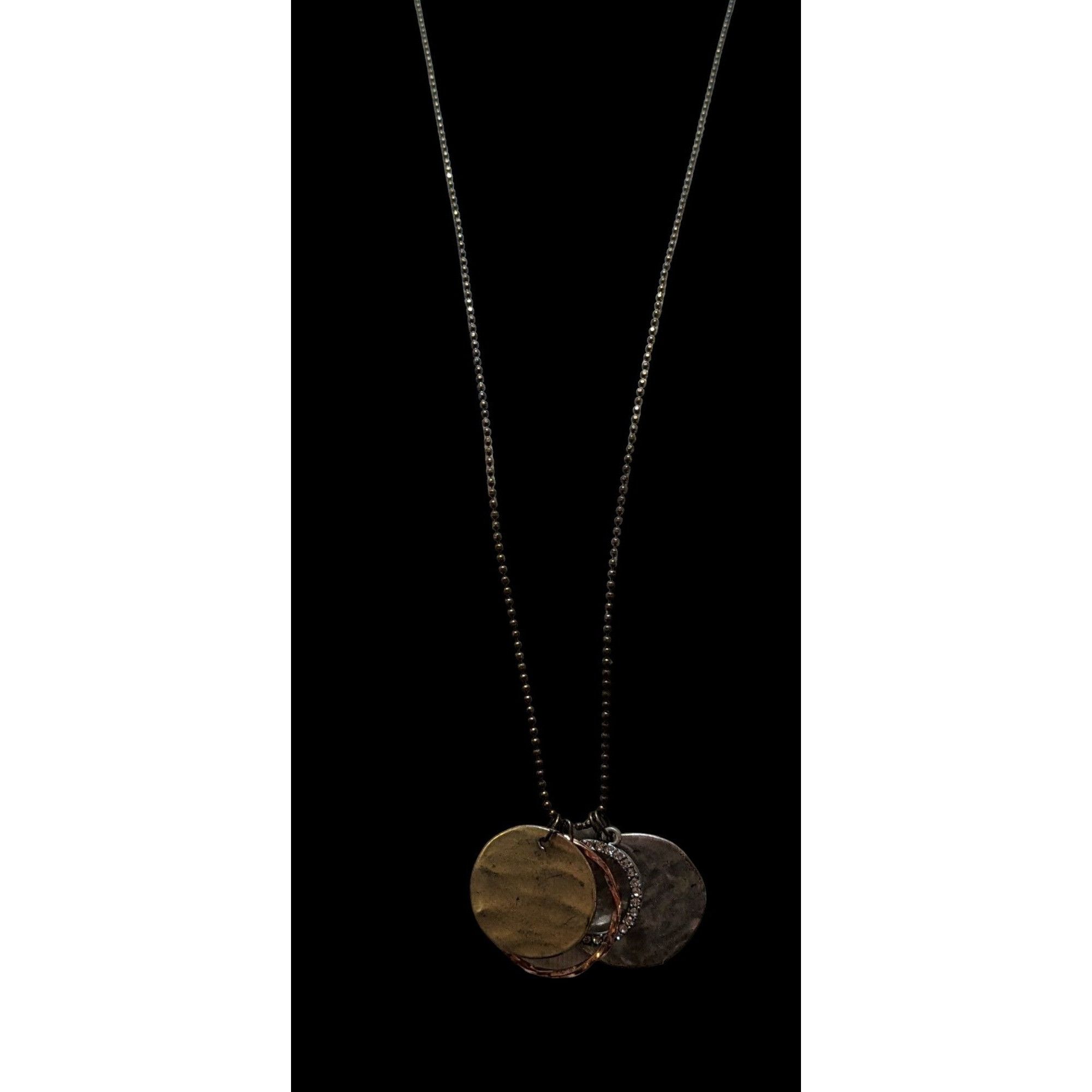 American Eagle Outfitters AEO Metallic Hammered Disc Necklace Size ONE SIZE - 3 Thumbnail