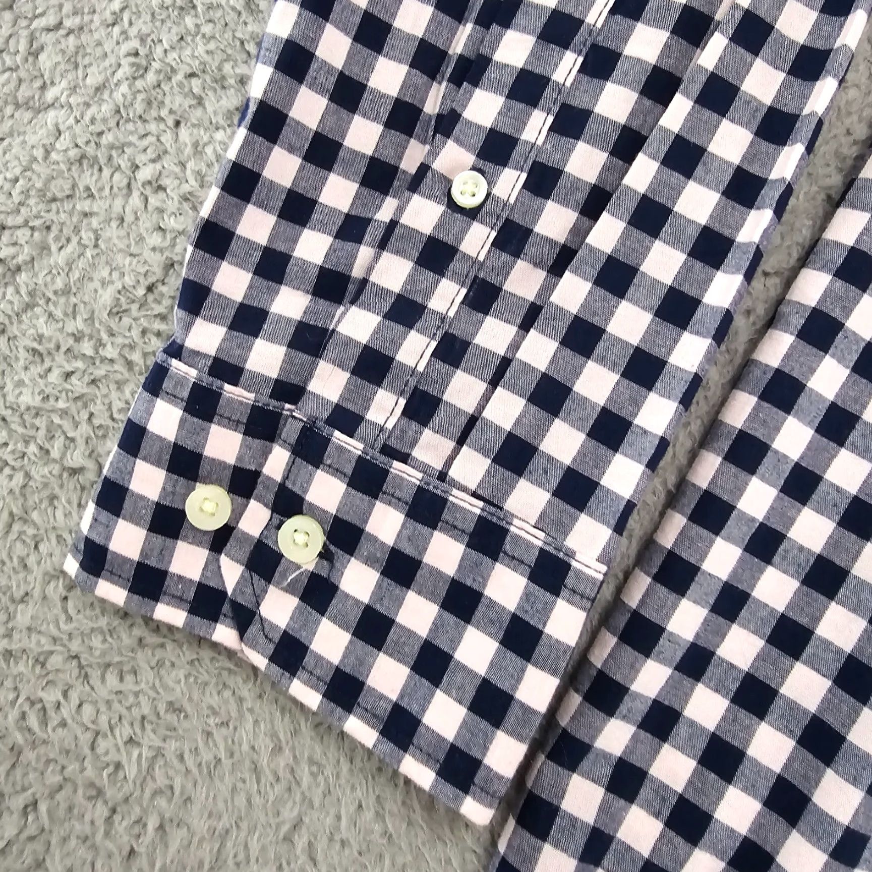 Vintage Goodfellow Shirt Mens 2XL Pink Navy Check Button-Up Long Sleeve Size US XXL / EU 58 / 5 - 5 Thumbnail