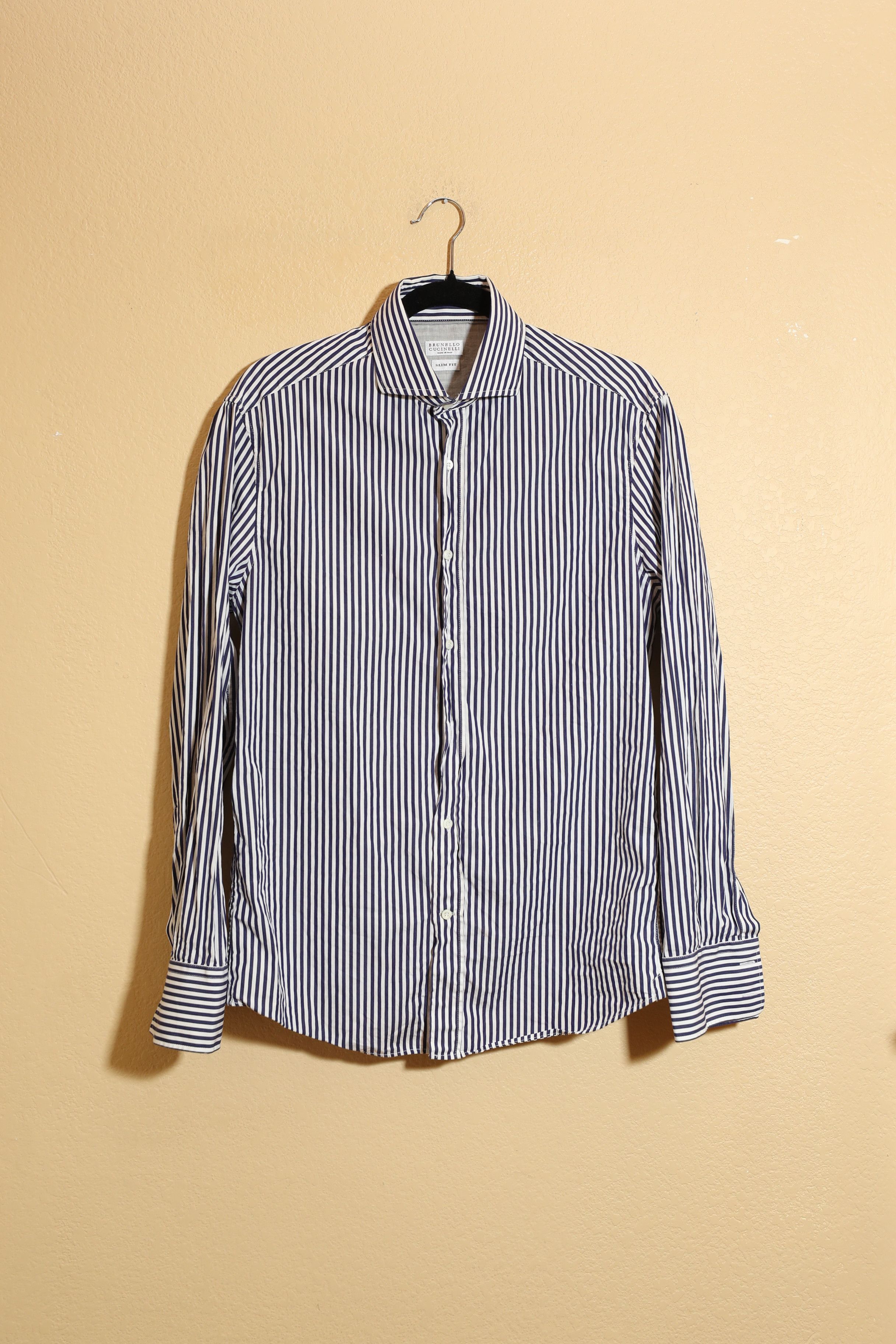 Brunello Cucinelli Striped Button Down Controllo Shirt (M)