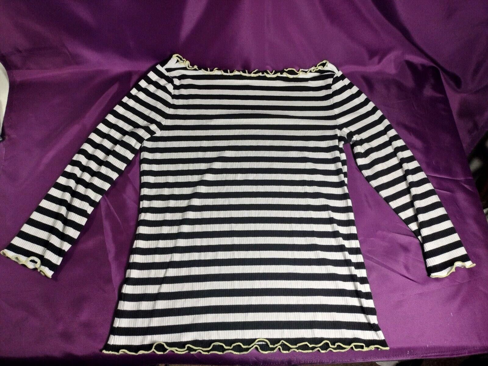 Ann Taylor Ann Taylor Black And White Striped Top Size M Size M / US 6-8 / IT 42-44 - 1 Thumbnail