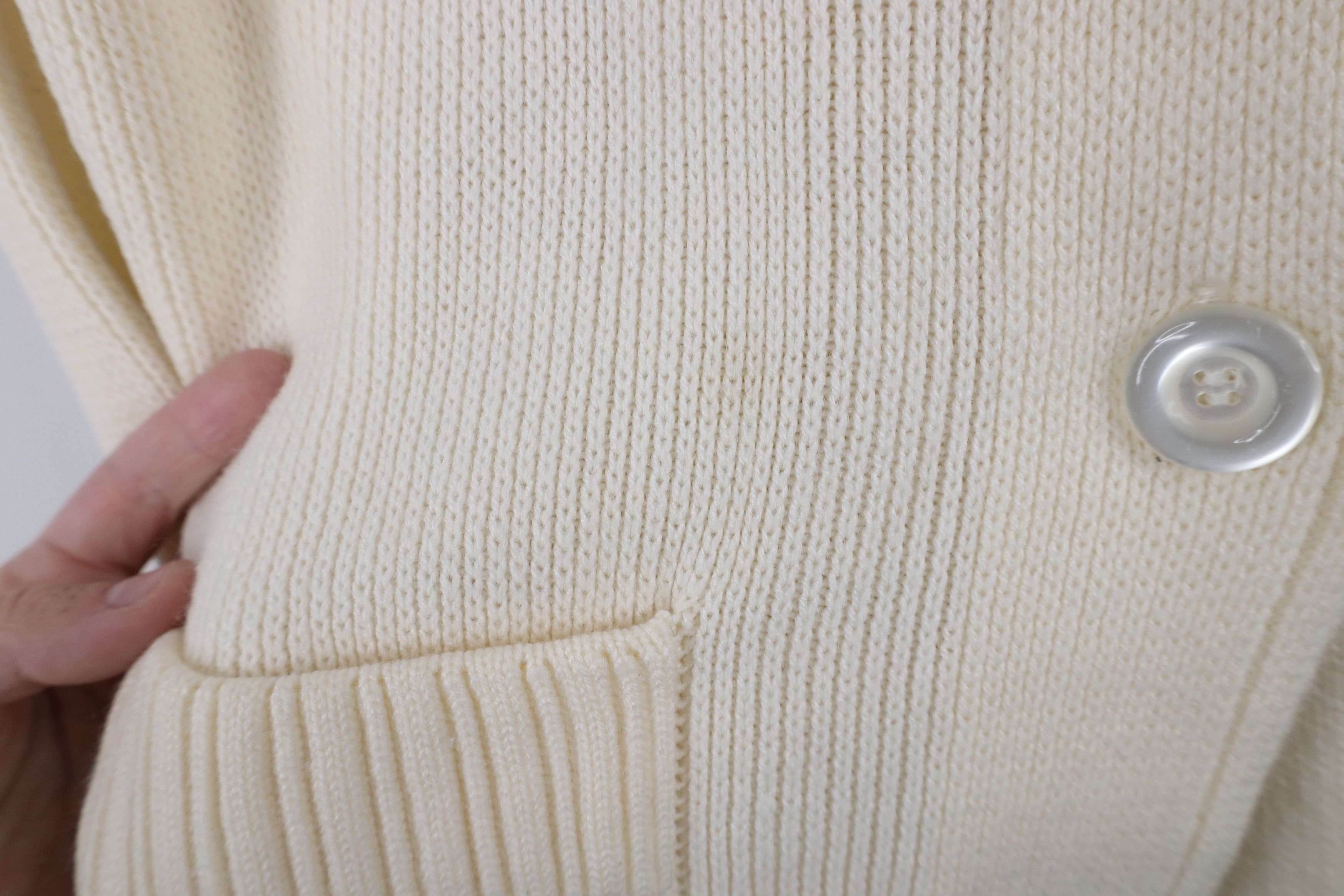 Vintage Vintage 60s 70s Streetwear Knit Cardigan Sweater Cream Size XL / US 12-14 / IT 48-50 - 7 Thumbnail