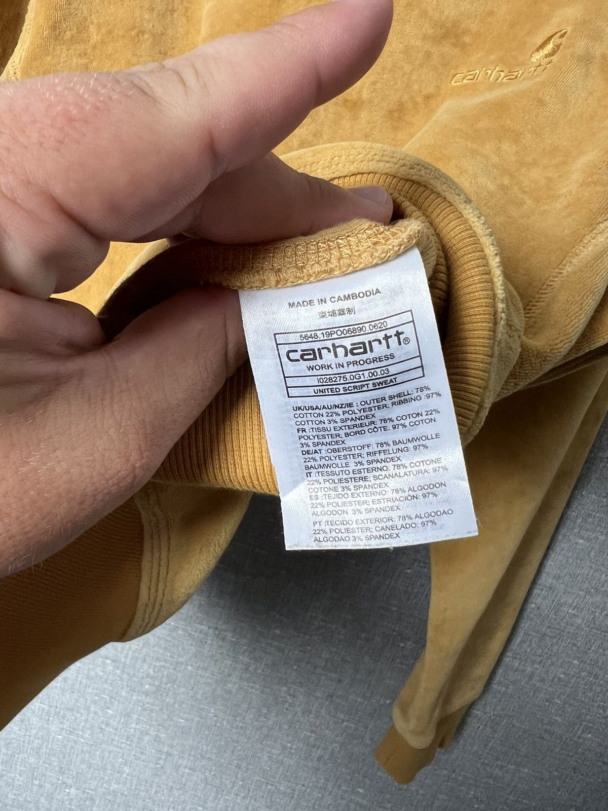 Carhartt × Carhartt Wip Carhartt WIP United Script Sweat Velour Crewneck Sweatshirt Size US S / EU 44-46 / 1 - 9 Thumbnail