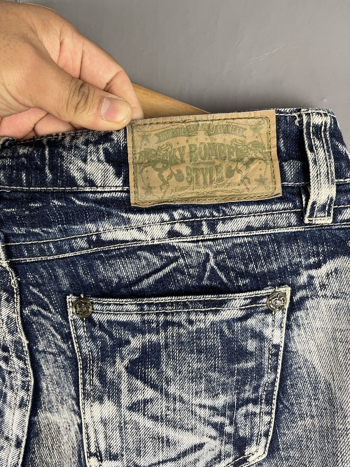 If Six Was Nine × Japanese Brand × Vintage VINTAGE SKY BOMBER Style Acid Grey Ripped Denim Pants Size US 30 / EU 46 - 8 Thumbnail