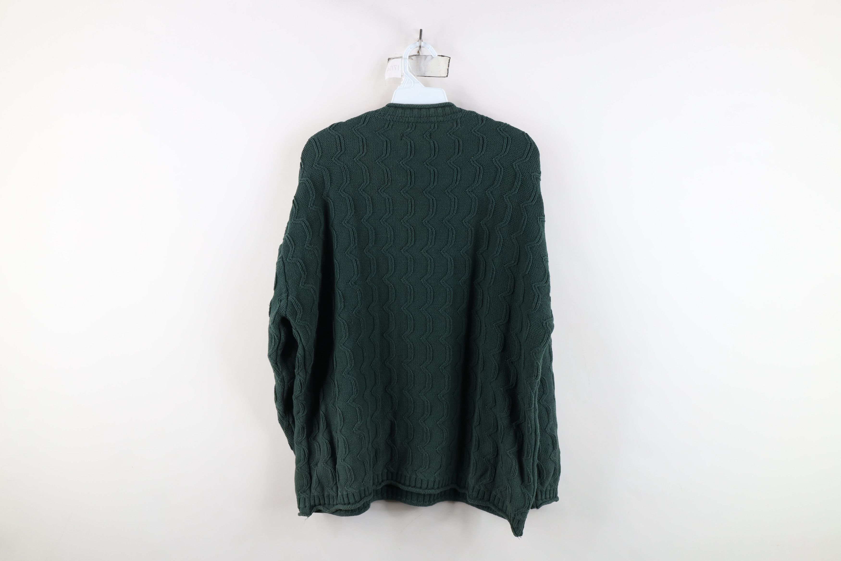 Esprit Vintage 90s Esprit Babydoll Marled Knit Sweater Green Cotton Size L / US 10 / IT 46 - 10 Thumbnail