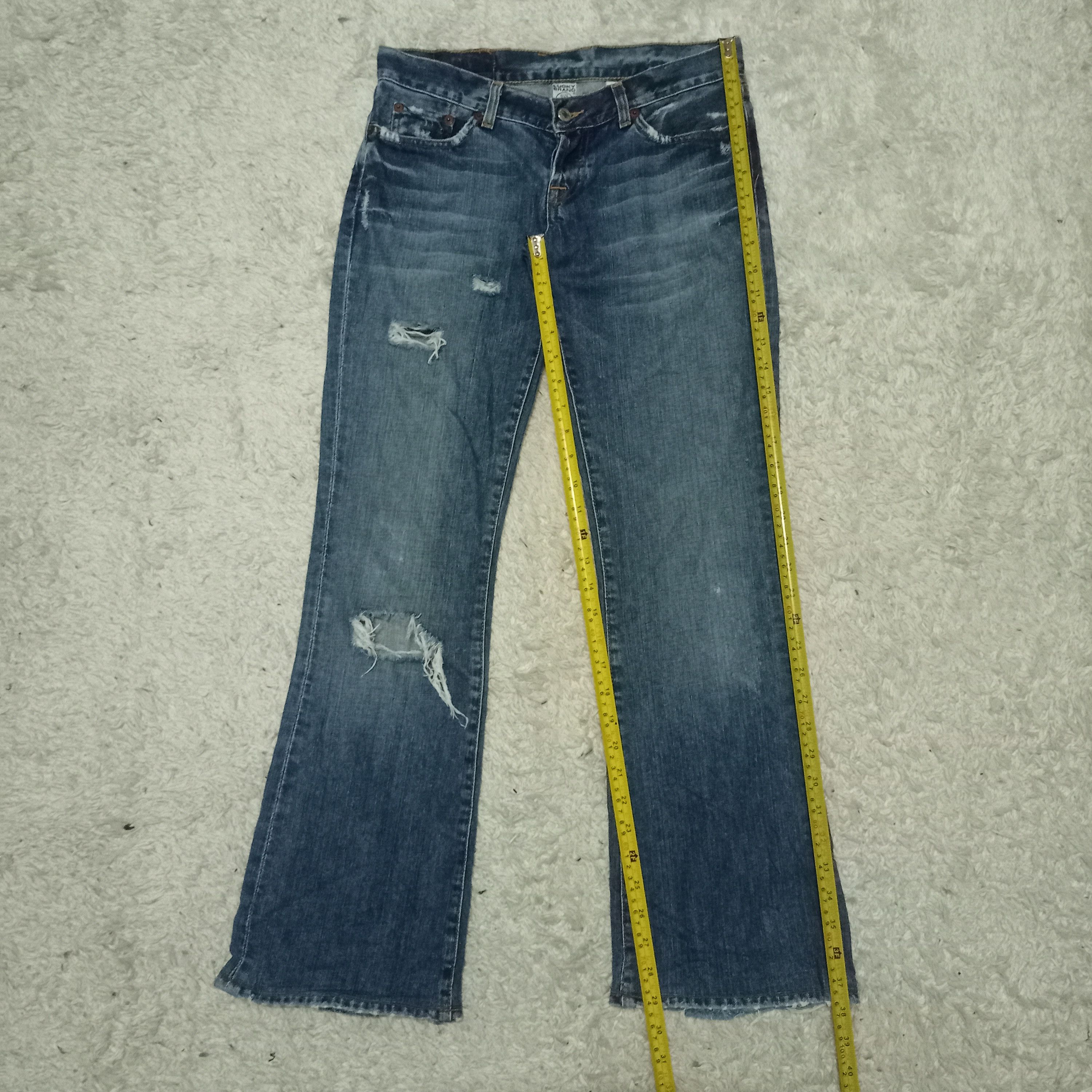 Lucky Brand Vintage Lucky Brand Blue Wash Distressed Flare Jeans 30x30 Size US 30 / EU 46 - 9 Thumbnail