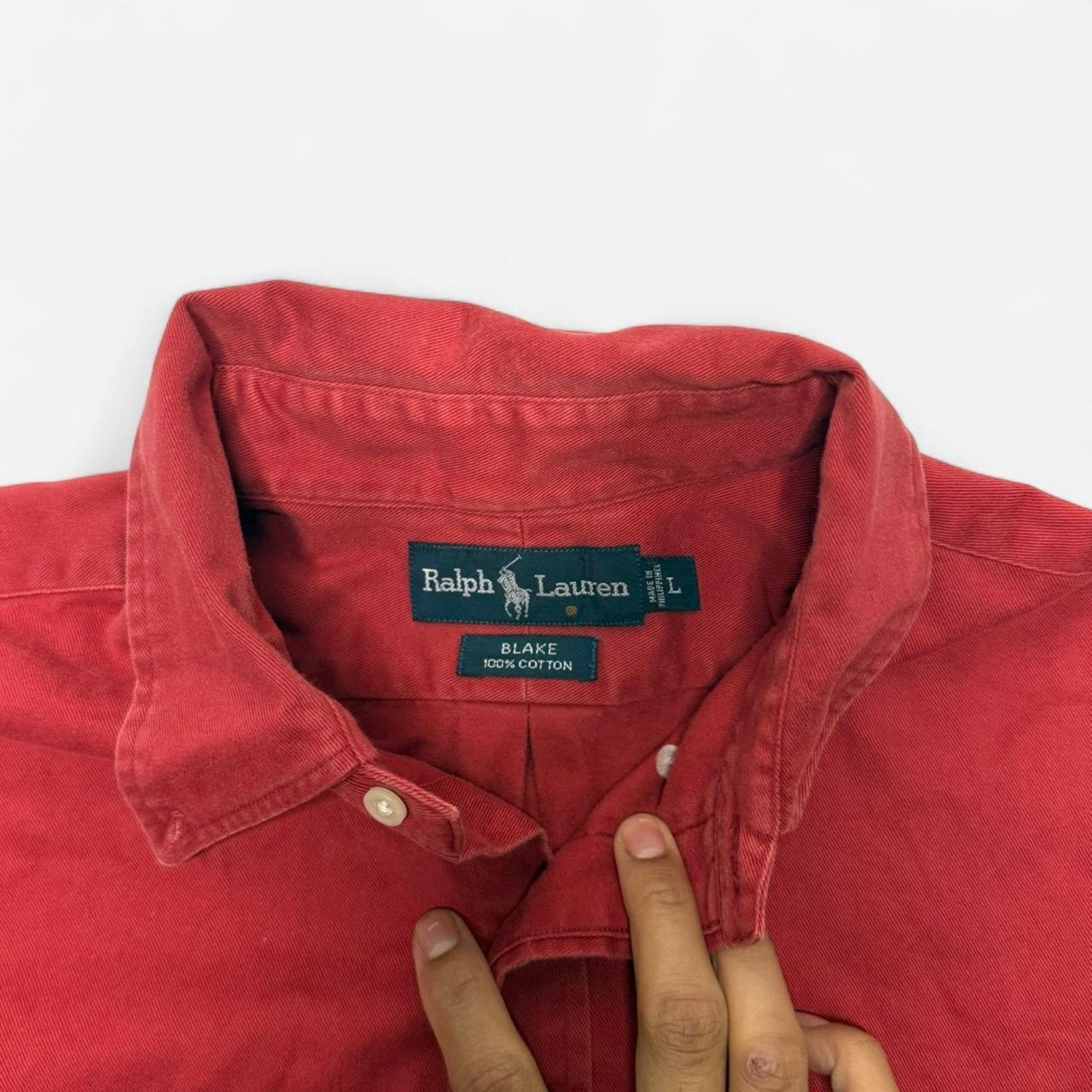 Ralph Lauren Ralph Lauren Blake Red Cotton Button Long Sleeve Shirt Men L Size US L / EU 52-54 / 3 - 3 Thumbnail