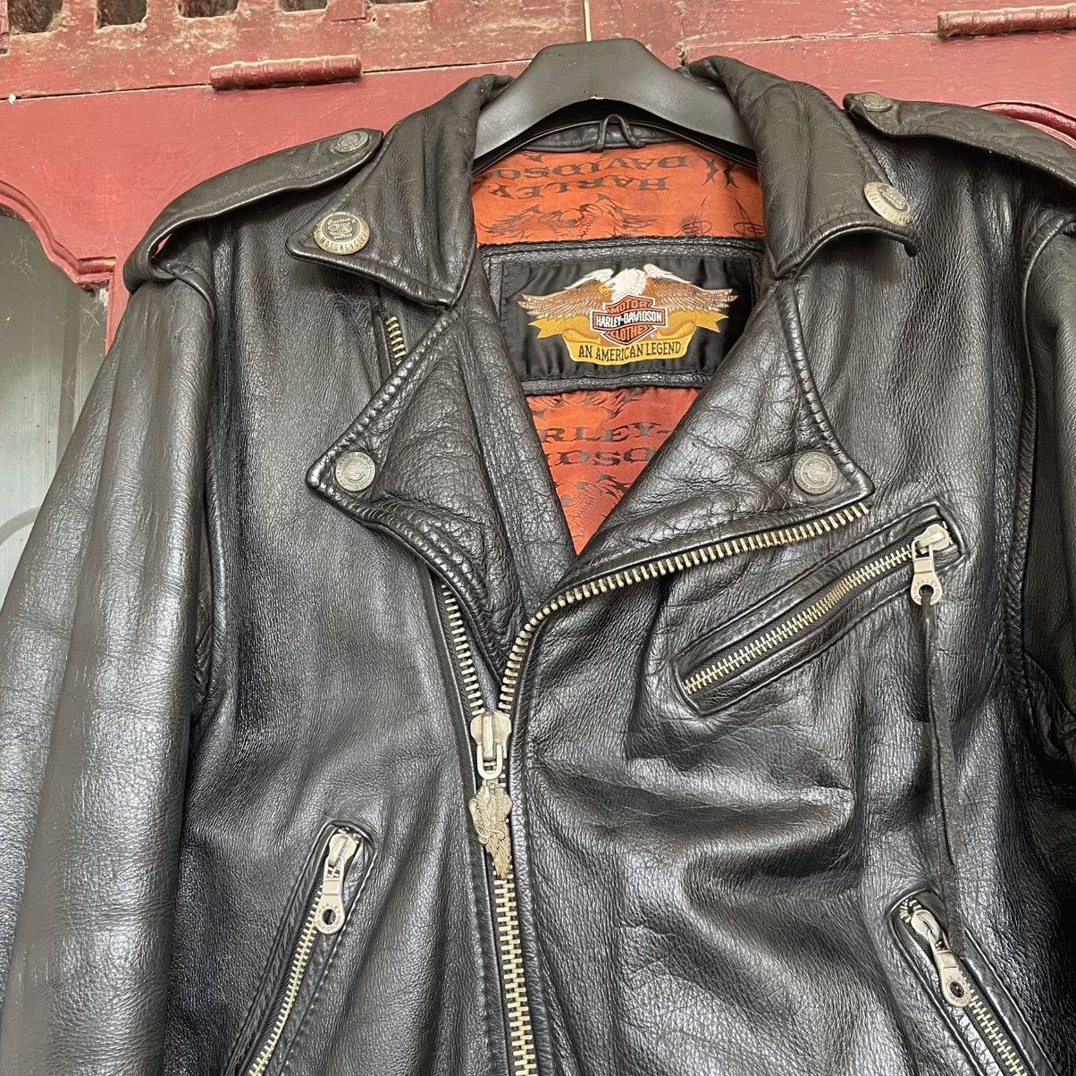 Harley Davidson Harley Davidson 00s - Classic Leather Biker Jacket Size US M / EU 48-50 / 2 - 3 Thumbnail