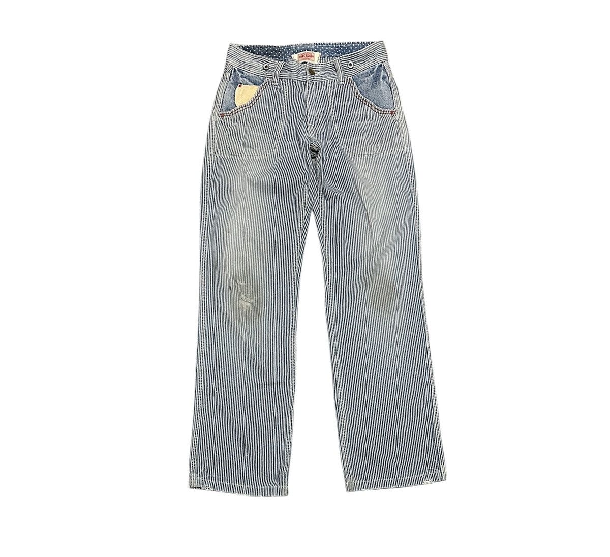 If Six Was Nine Vintage Japanese Workwear Cube Sugar Hickory Straight Jeans Size US 29 - 1 Thumbnail
