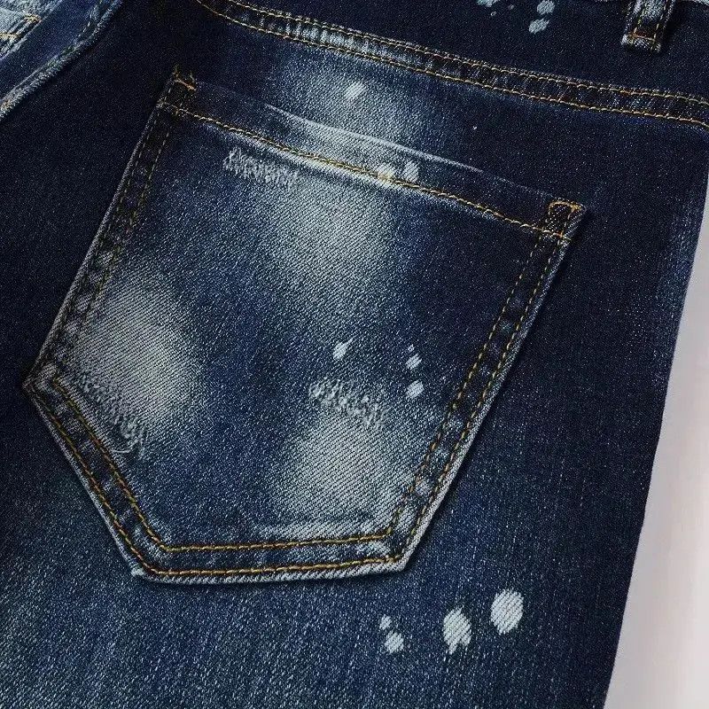 Japanese Brand Mens Non-Stretch Graffiti Slim Fit Ripped Jeans Size US 32 / EU 48 - 5 Thumbnail