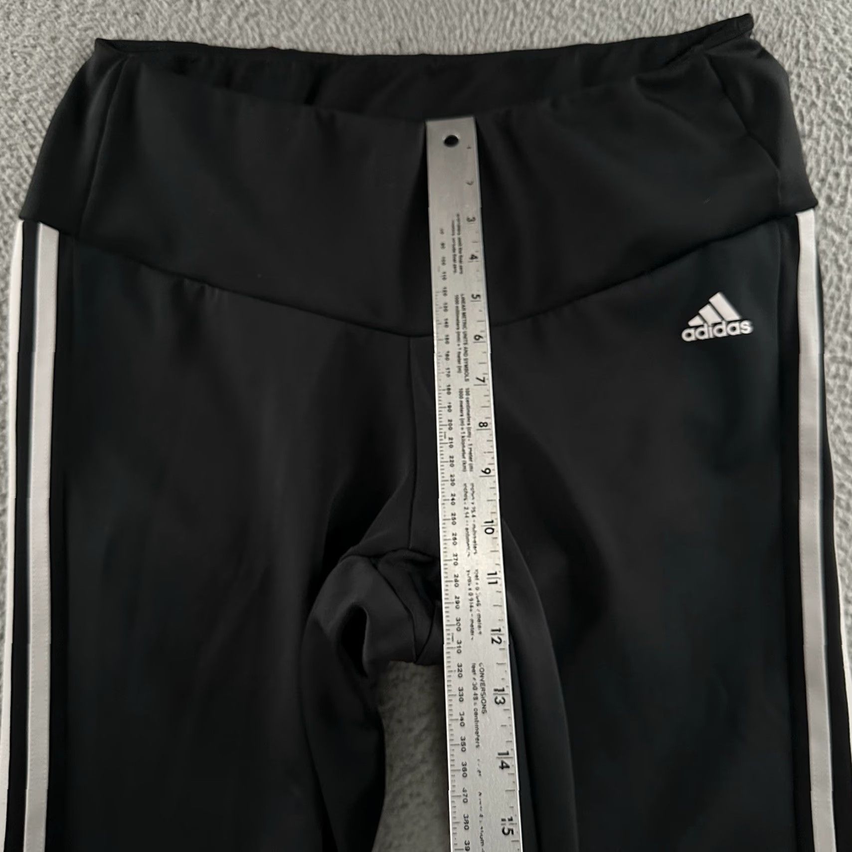Adidas Adidas Womens Pants Black 2X Aeroready Pull On Striped Polyester Tapered Ankle Pockets Size 40" / US 18 - 5 Thumbnail