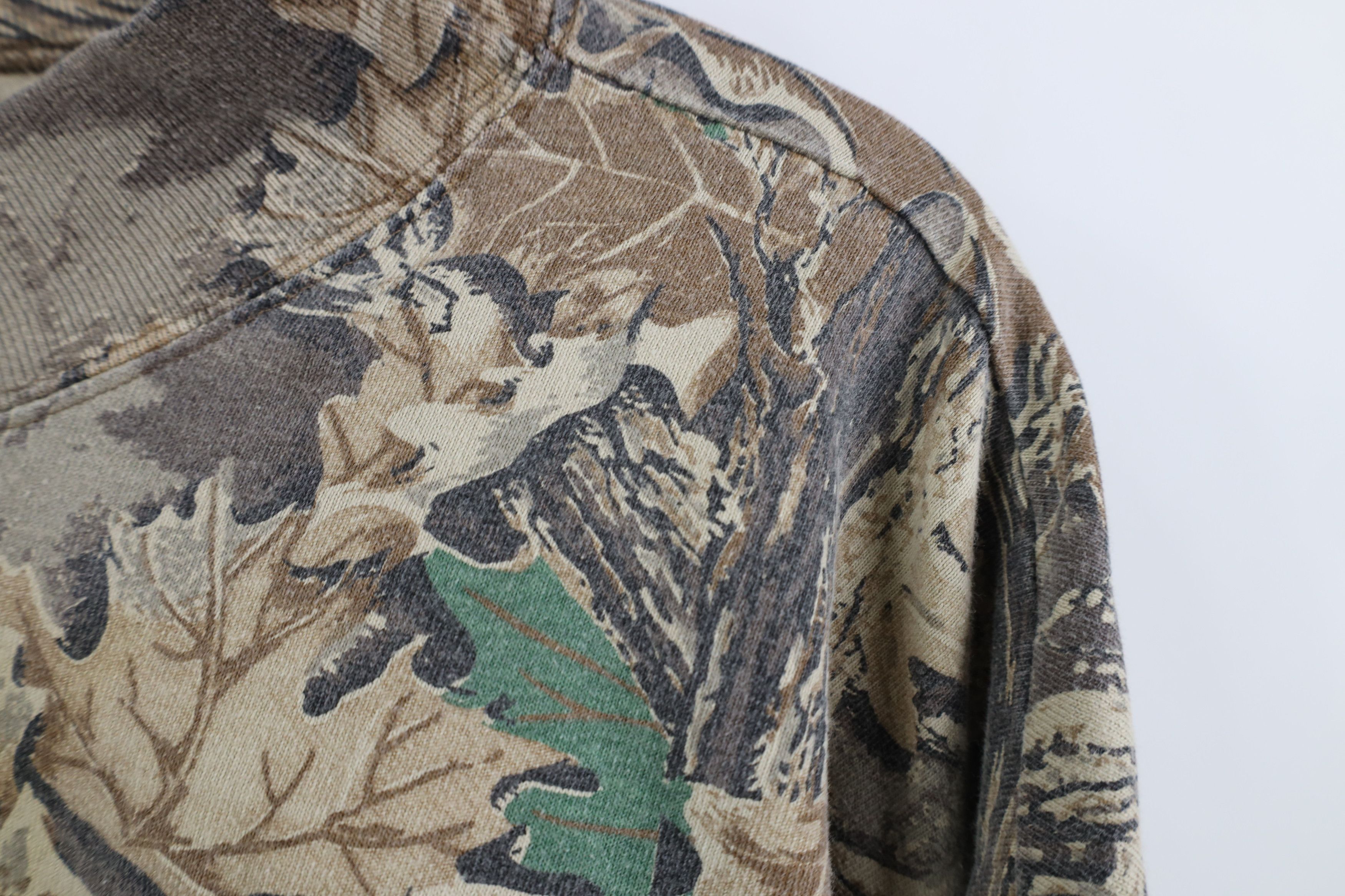 Vintage Vintage 90s Streetwear Camouflage Mock Neck T-Shirt Cotton Size US XL / EU 56 / 4 - 8 Thumbnail