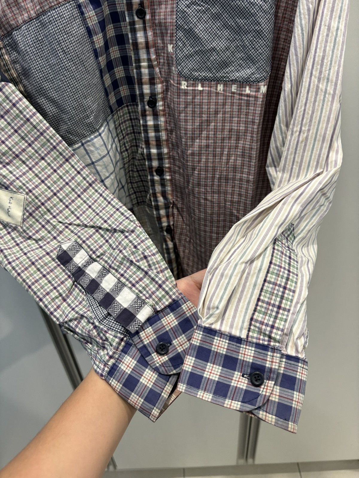 Designer × Karl Helmut × Vintage Karl Helmut patchwork button up shirt Size US XL / EU 56 / 4 - 7 Thumbnail