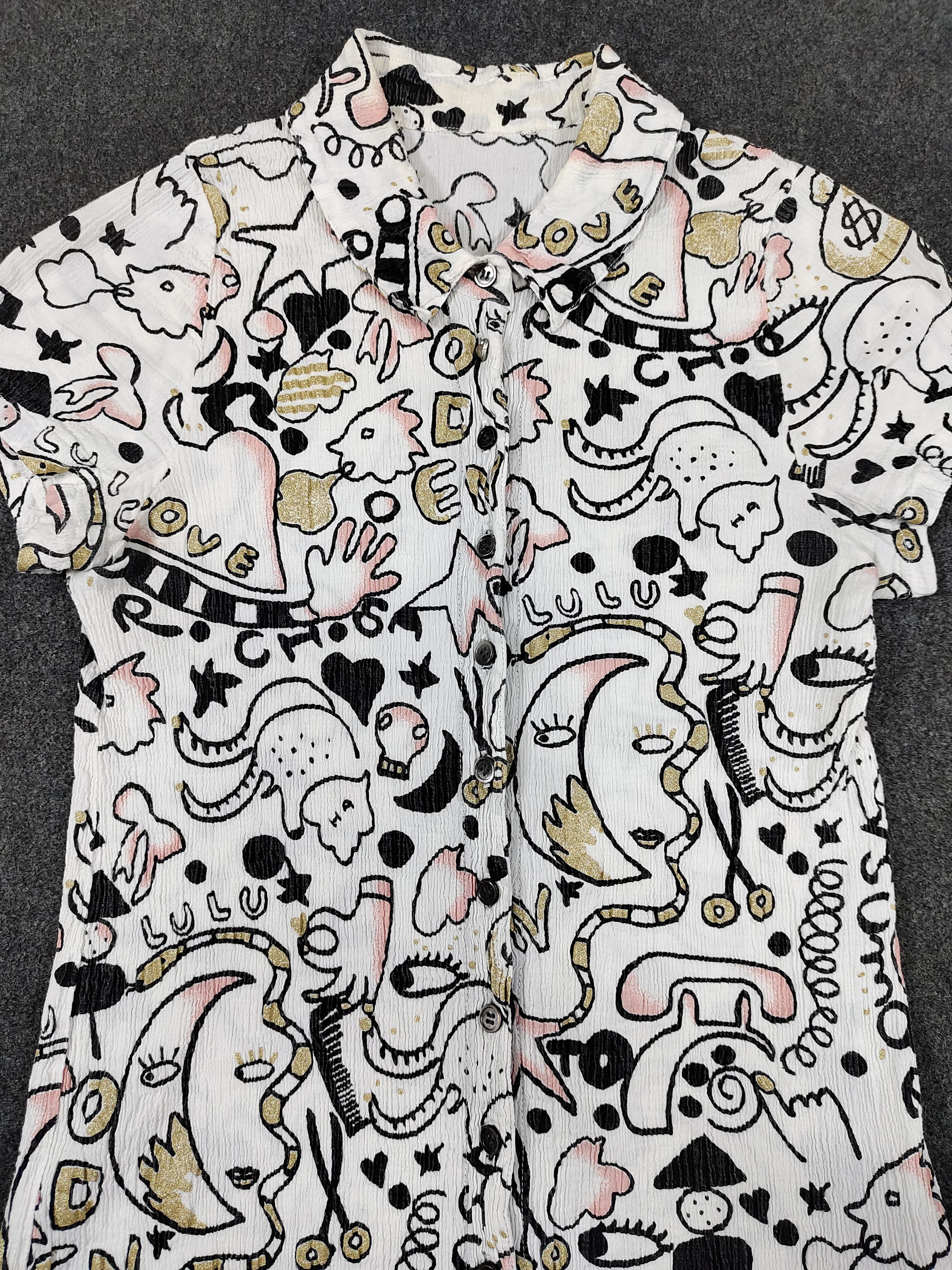 Tsumori Chisato Tsumori Chisato🇯🇵 Pleats Surreal AOP Short Sleeve Shirt Size M / US 6-8 / IT 42-44 - 6 Thumbnail