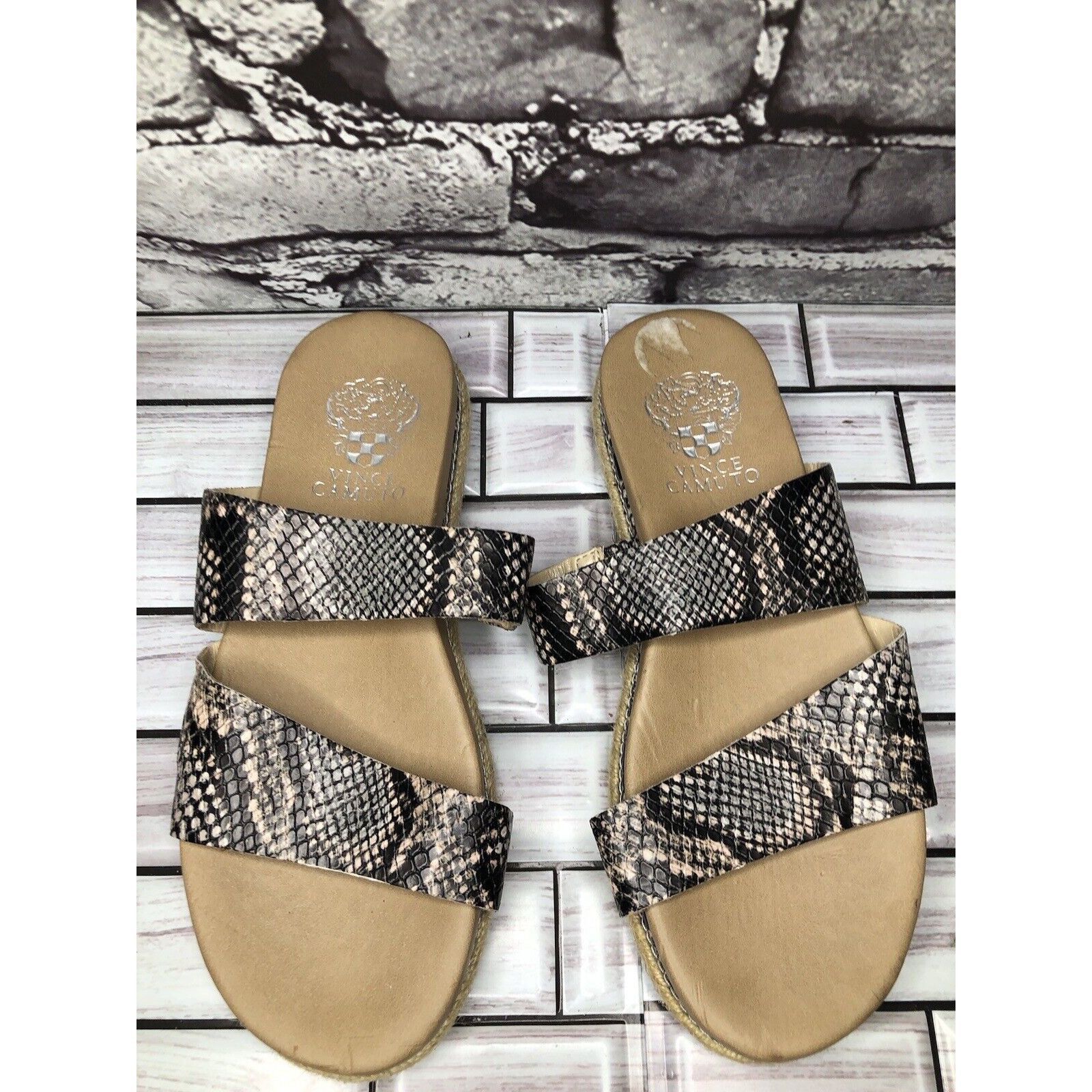 Vince Camuto Vince Camuto Rynnah Ivory Leather Snake Espadrille Sandals W Size US 6.5 / IT 36.5 - 19 Thumbnail