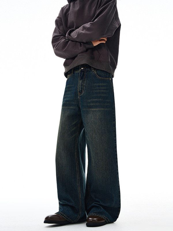 Japanese Brand American retro whiskered loose straight leg jeans Size US 32 / EU 48 - 2 Thumbnail