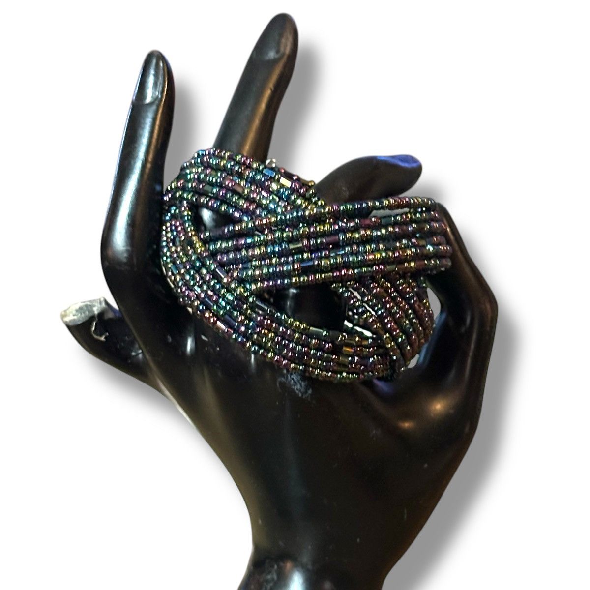 Vintage Vintage chunky braided iridescent seed bead bracelet Size ONE SIZE - 2 Thumbnail