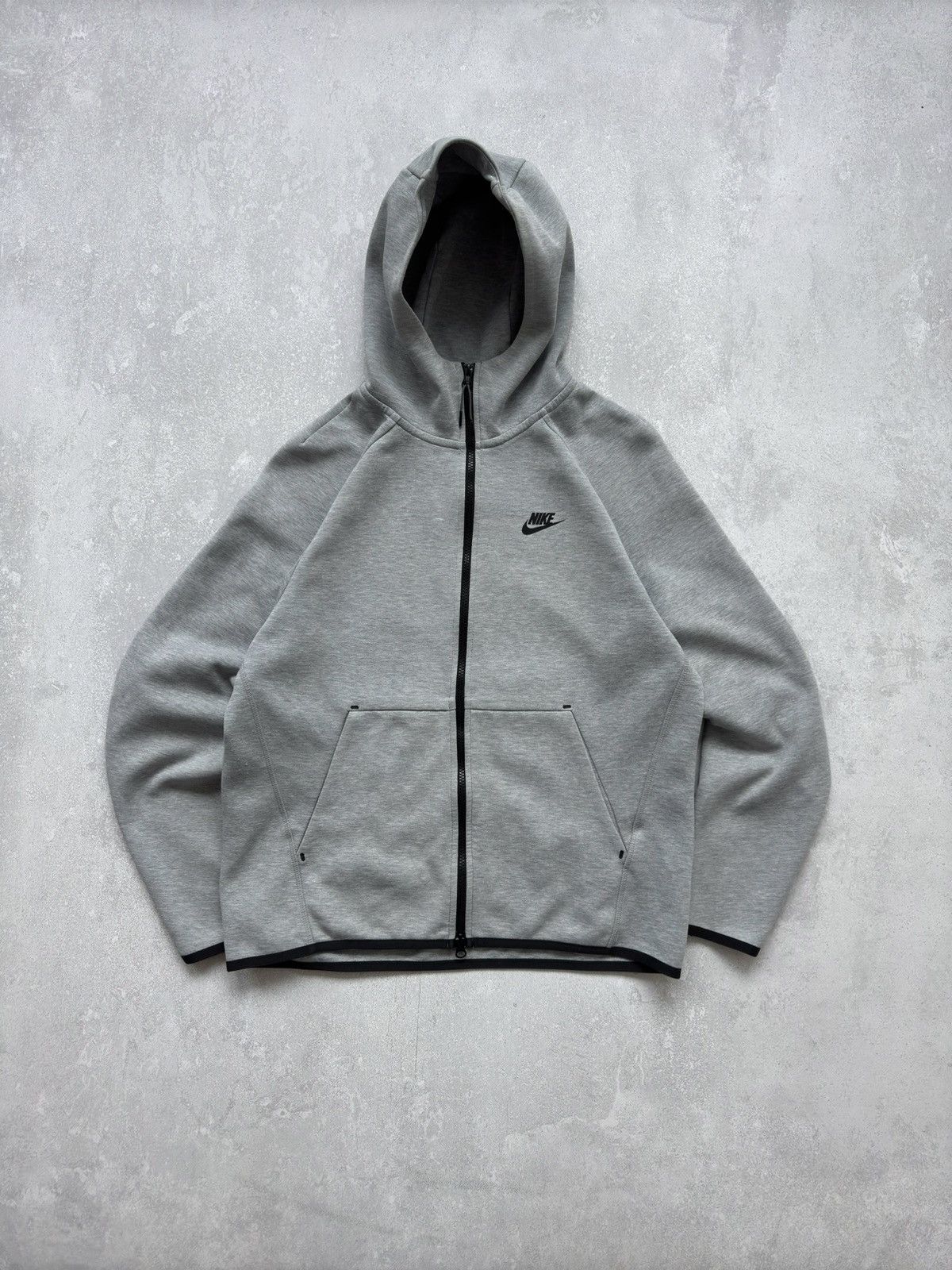 Nike × Vintage Nike Tech Fleece Grey Zip Hoodie Drill Y2K Sportswear Size US M / EU 48-50 / 2 - 2 Thumbnail