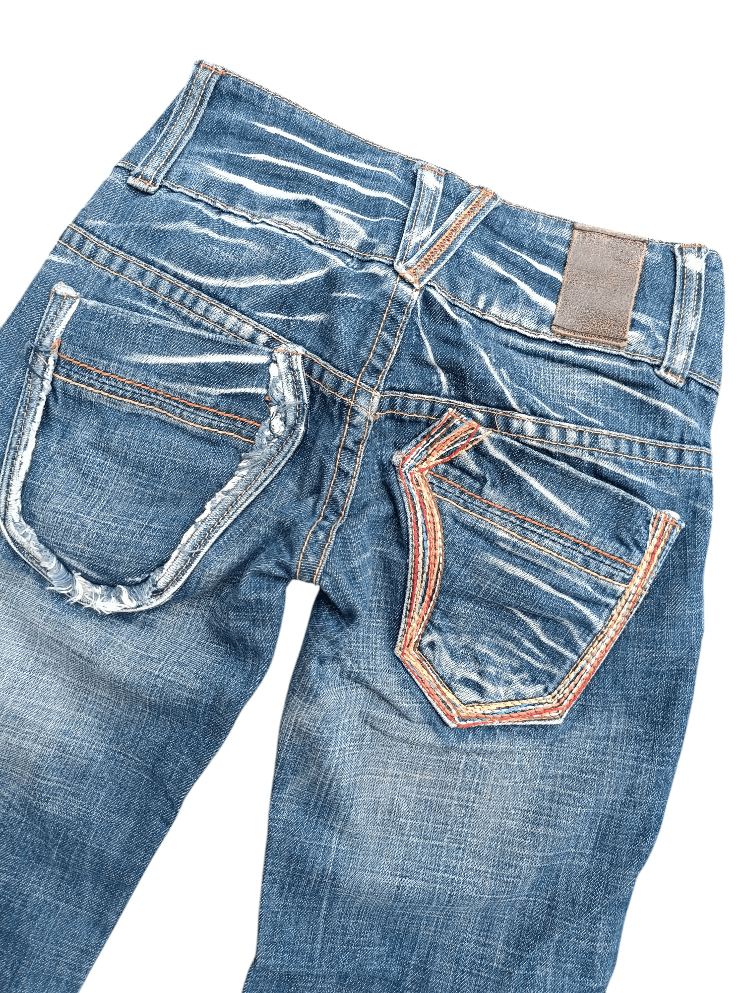 If Six Was Nine × Japanese Brand × Le Grande Bleu (L.G.B.) RedPepper RedLabel Flare Distressed Whiskers Faded DenimE243 Size US 26 / EU 42 - 12 Thumbnail