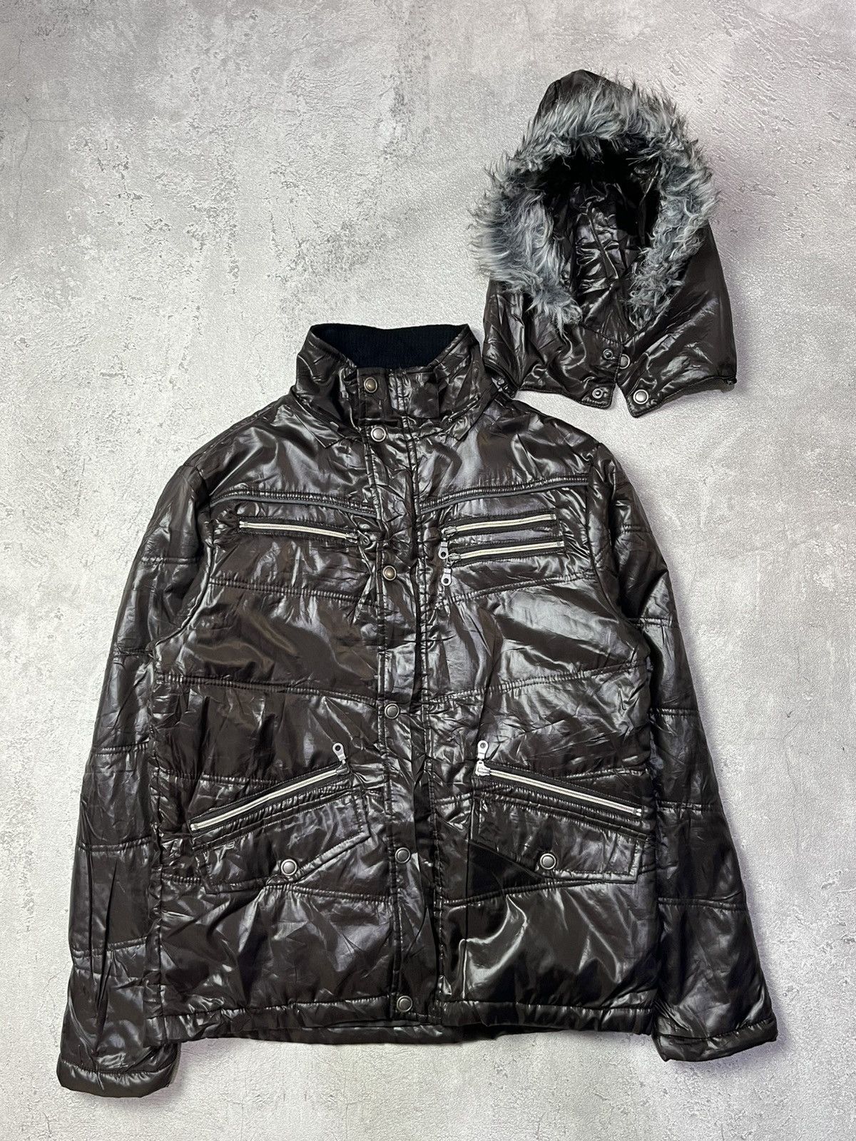 If Six Was Nine Nylaus Shiny Fur Jacket Size US M / EU 48-50 / 2 - 2 Thumbnail