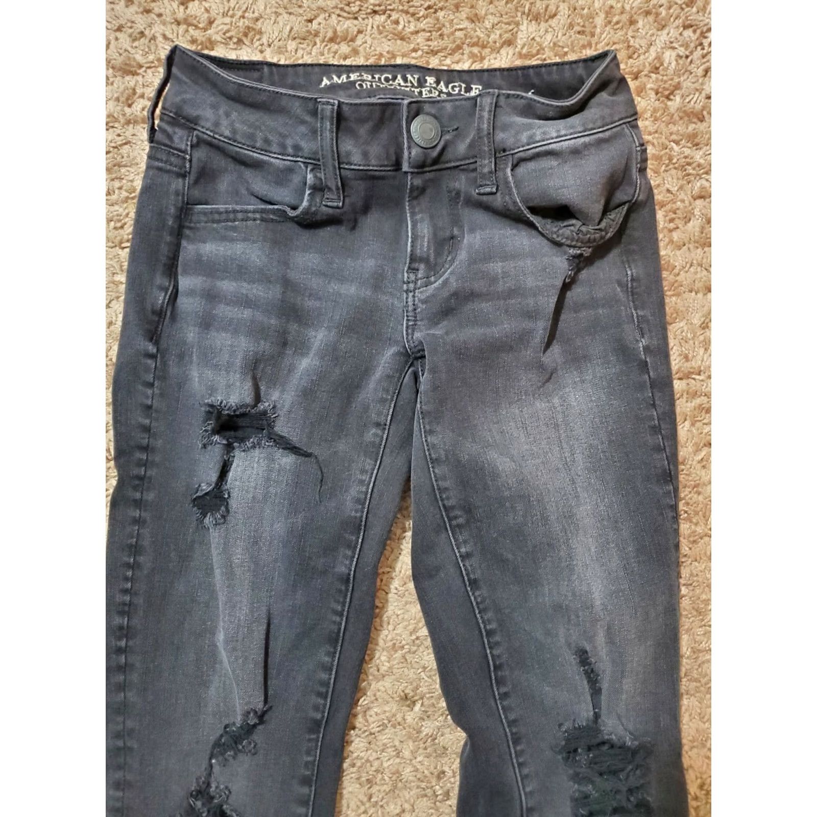 American Eagle Outfitters VINTAGE American Eagle Outfitters Super Stretch X4 Super Low Jegging Jeans Skiny? Size 42" / US 20 - 5 Thumbnail