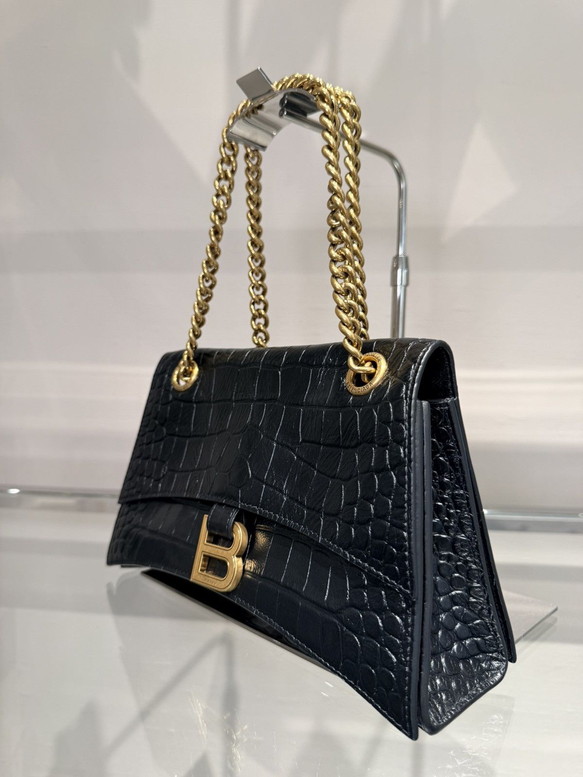 Balenciaga Balenciaga "Crush" shoulder bag in croc-embossed Size ONE SIZE - 2 Thumbnail