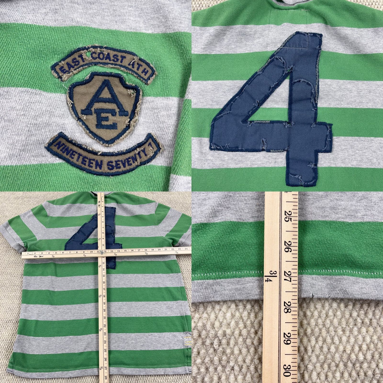 American Eagle Outfitters VINTAGE American Eagle Outfitters Rugby Polo Shirt Mens XL Green Striped Logo Knit Polo Casual 2000s Concert College Classic Mens Size US XL / EU 56 / 4 - 8 Thumbnail