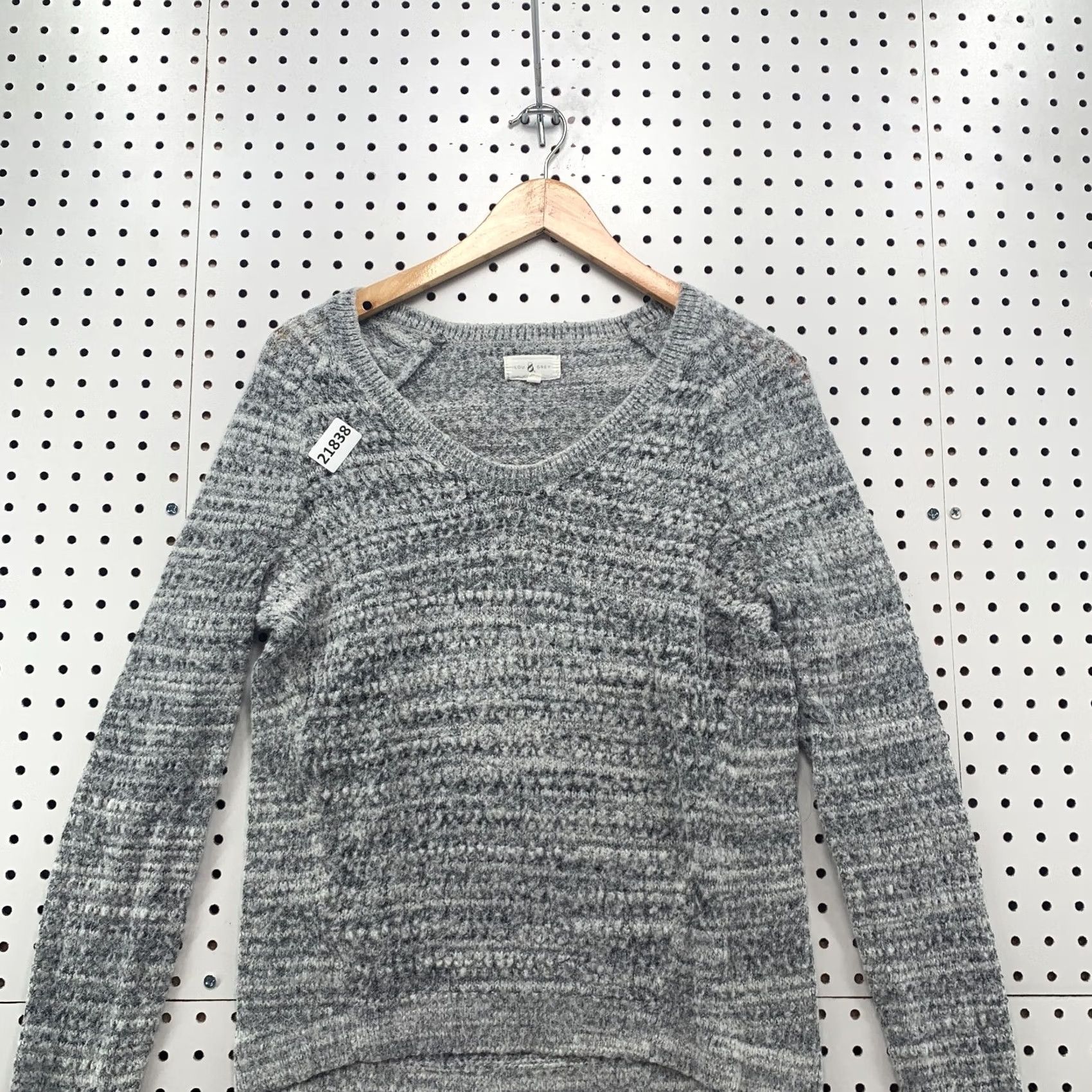 Lou & Grey Lou & Grey Womens Knit Sweater Medium Gray Alpaca Blend V Neck Pullover Size M Size M / US 6-8 / IT 42-44 - 7 Thumbnail