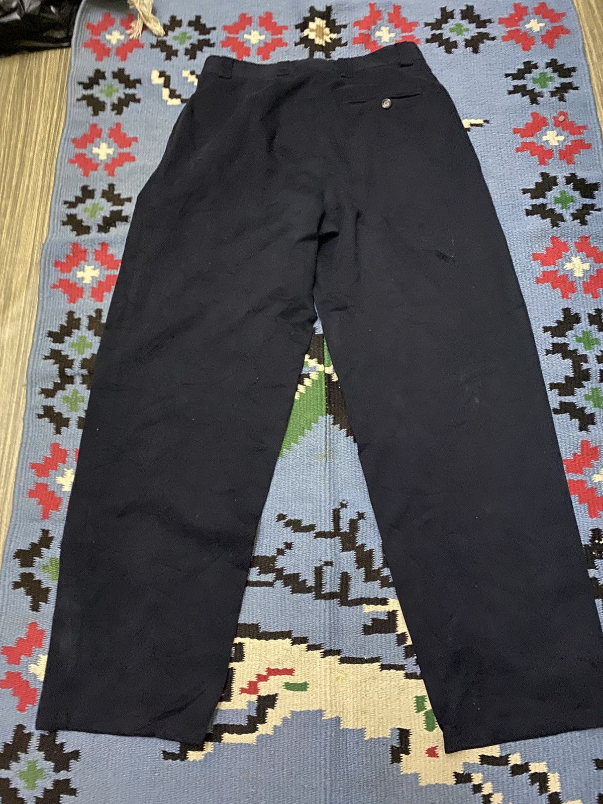 Giorgio Armani VINTAGE BLUE BLACK GIORGIO ARMANI BAGGY PANT Size US 30 / EU 46 - 4 Thumbnail
