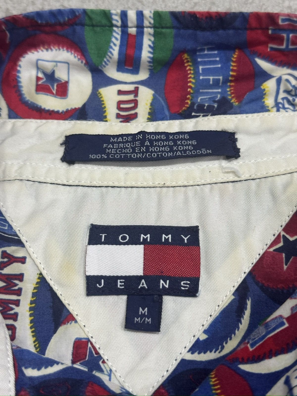 Tommy Hilfiger VTG 90's Tommy Hilfiger Jeans Short Sleeve Shirt Size US M / EU 48-50 / 2 - 2 Thumbnail
