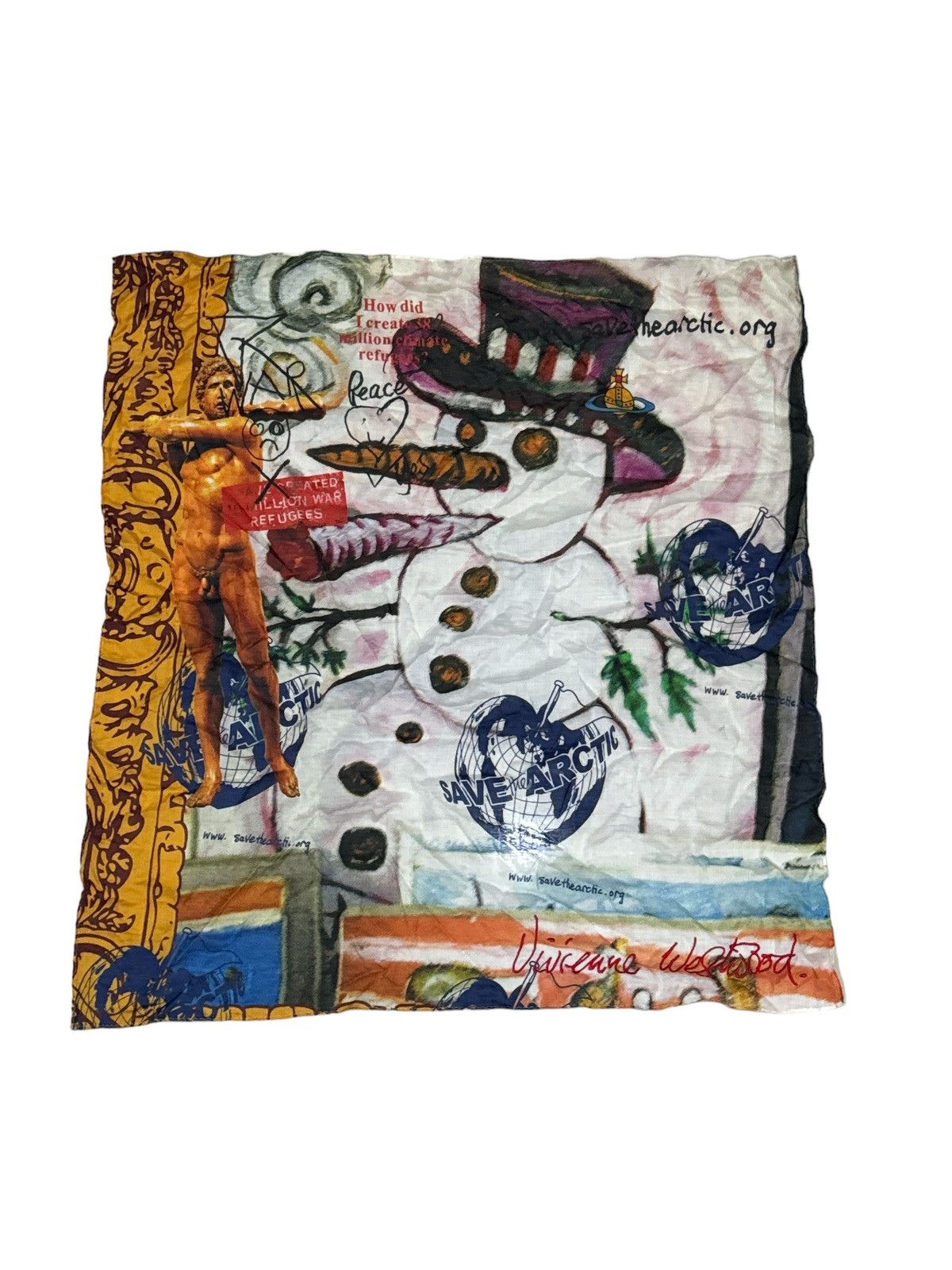 Vivienne Westwood VIVIENNE WESTWOOD 2013 SAVE THE ARCTIC HADNKERCHIEF SCARF Size ONE SIZE - 1 Thumbnail