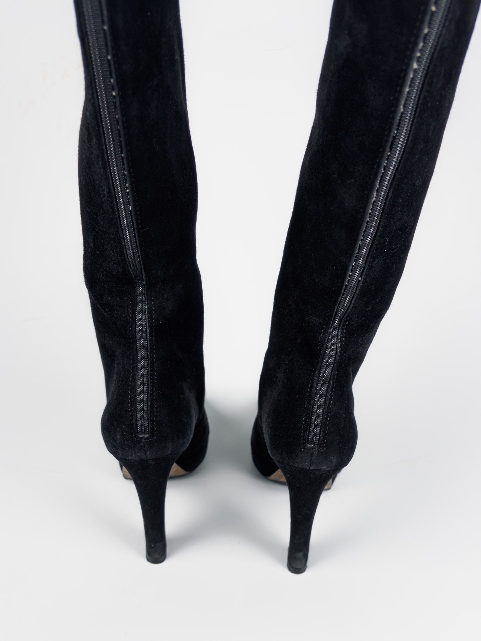 Gucci Gucci - Black Suede Leather High Beaver Fur Boots Size US 7.5 / IT 37.5 - 4 Thumbnail