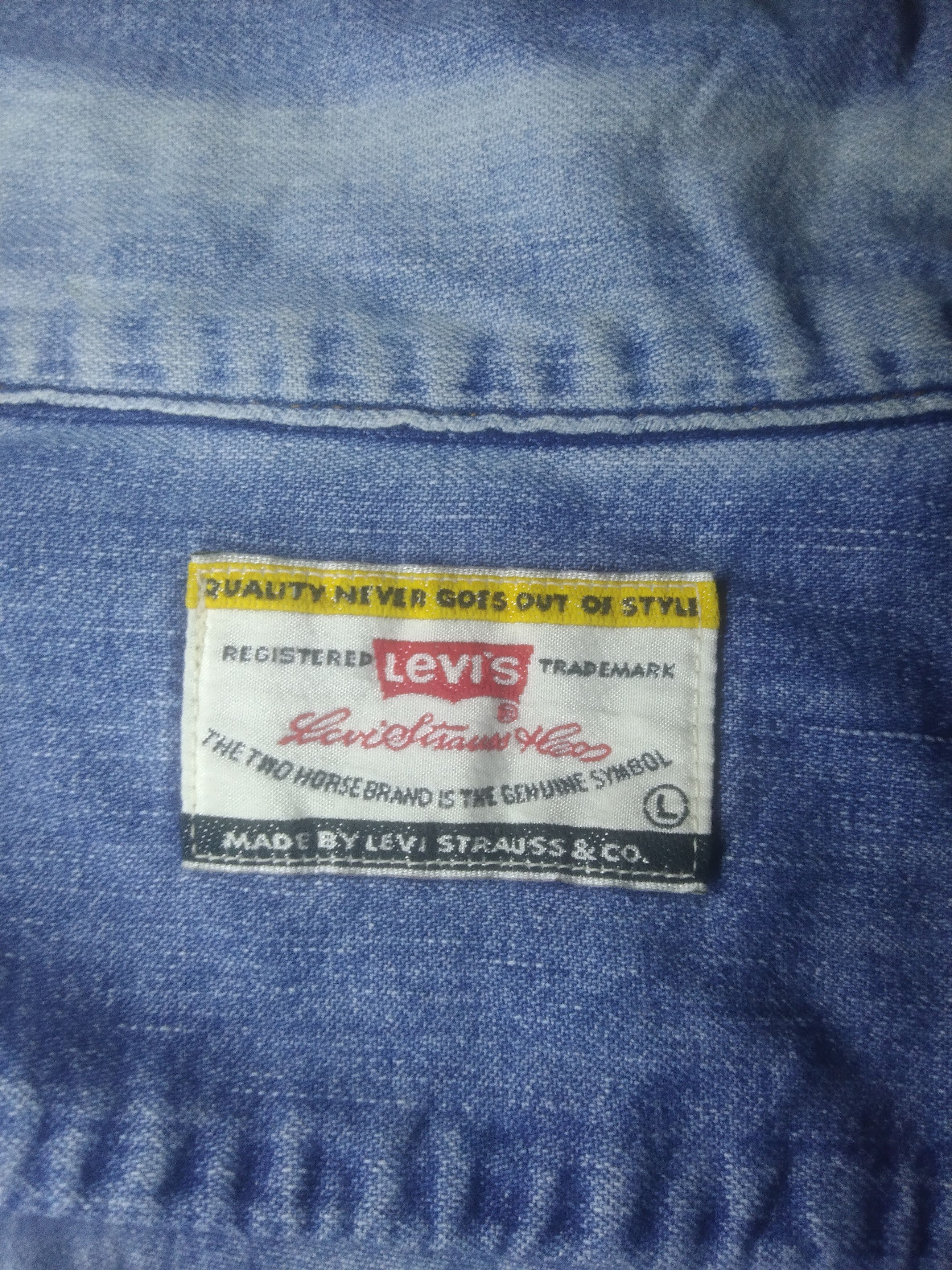 Levi's × Vintage Vintage 90's Levi's long sleeve denim button fly shirt Size US L / EU 52-54 / 3 - 5 Thumbnail